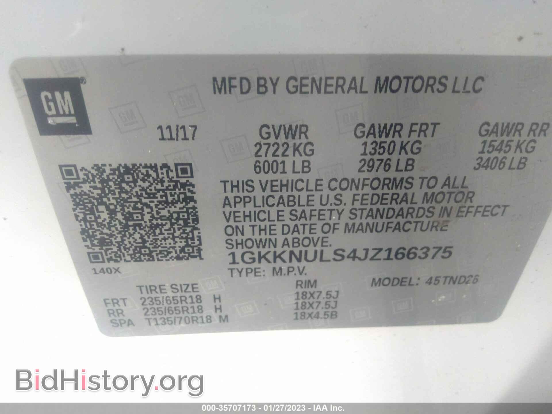 2018 GMC ACADIA - VIN: 1GKKNULS4JZ166375 - Photo 9