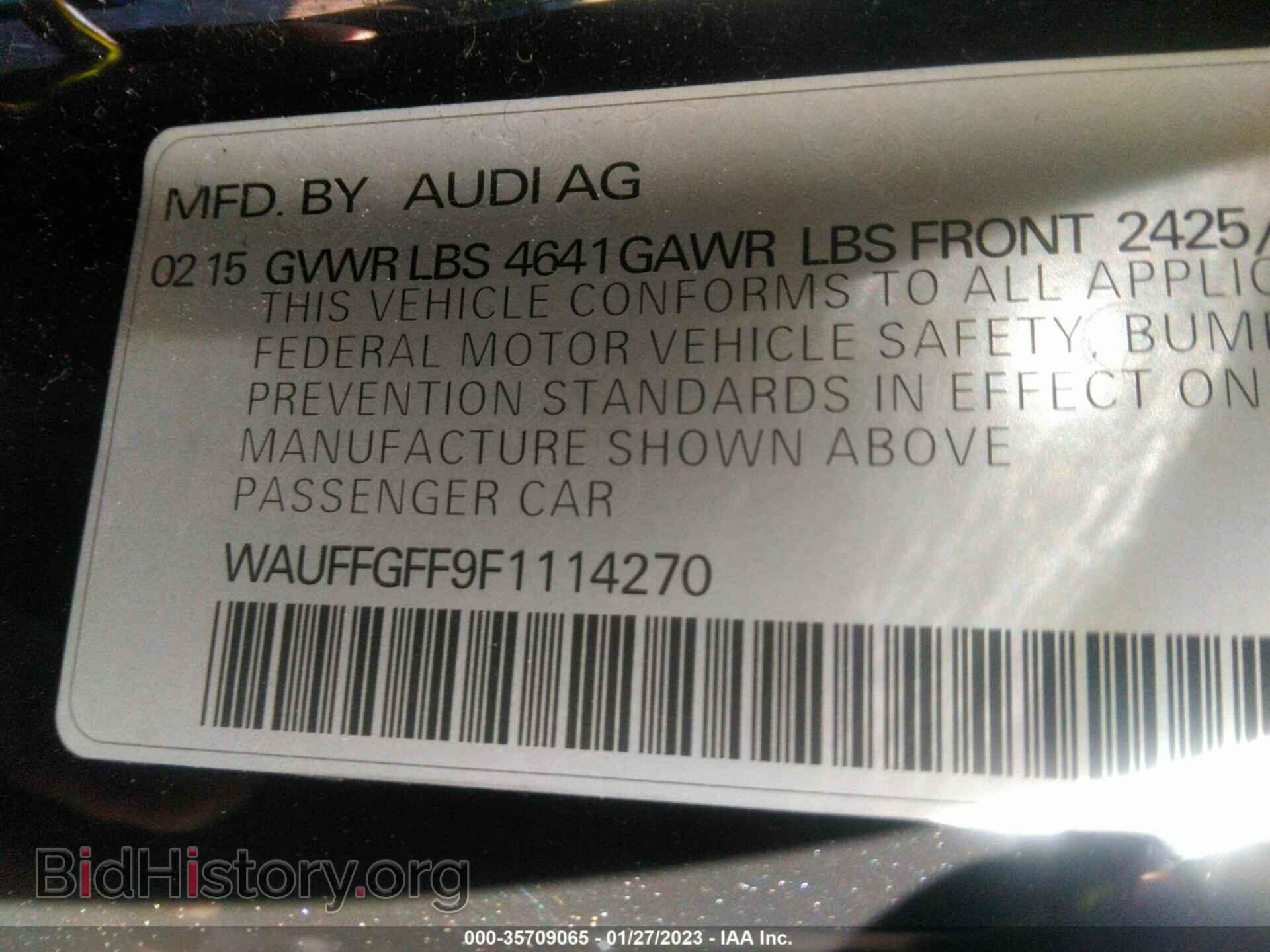 2015 AUDI S3 - VIN: WAUFFGFF9F1114270 - Фото 9