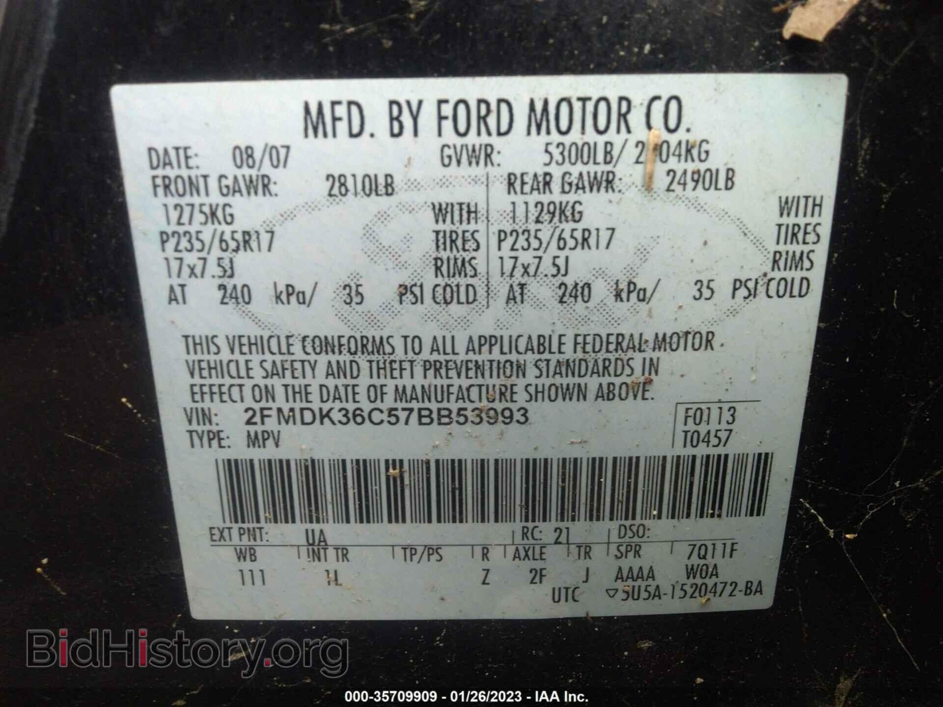 2007 FORD EDGE - VIN: 2FMDK36C57BB53993 - Photo 9