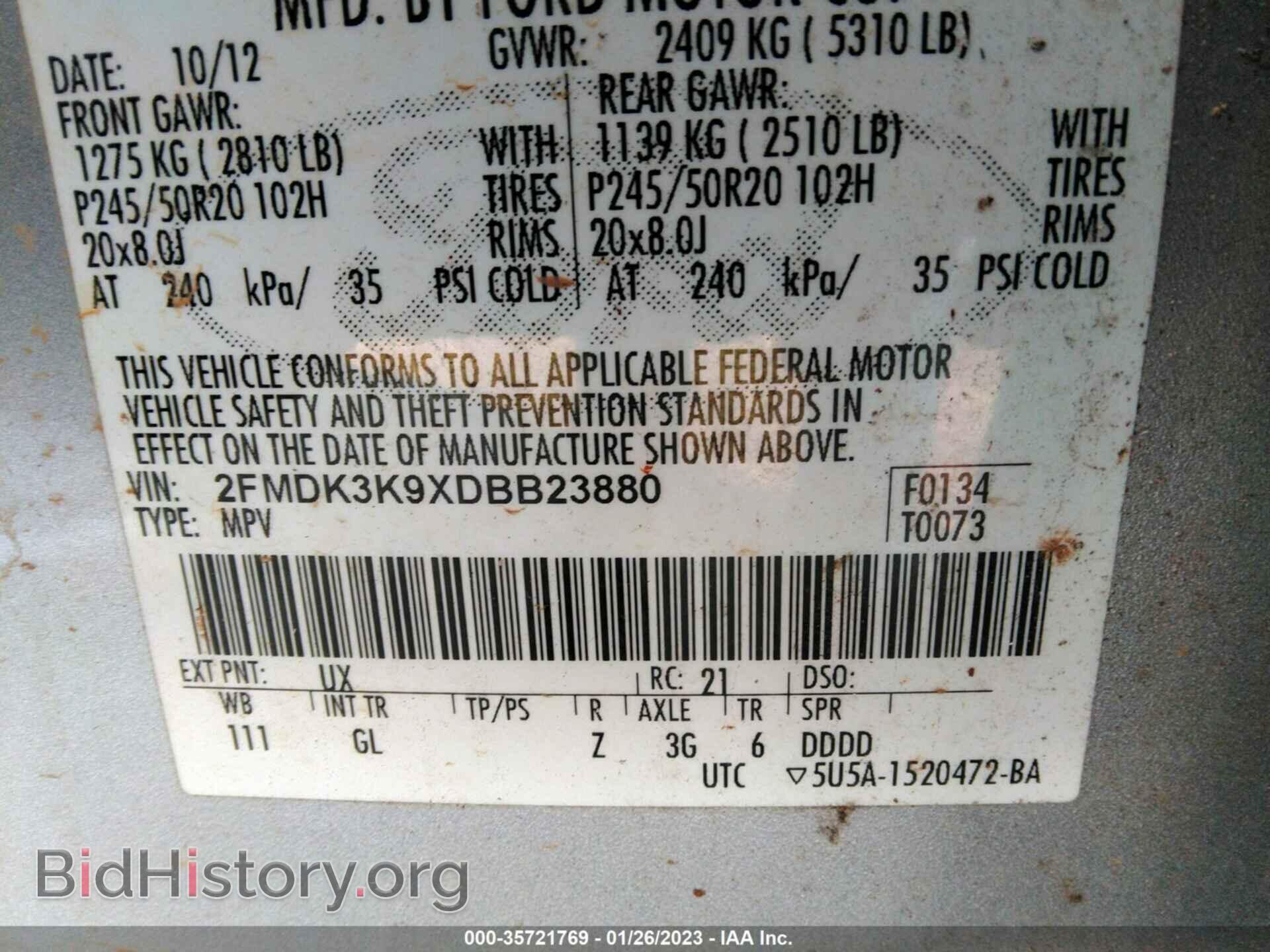 2013 FORD EDGE - VIN: 2FMDK3K9XDBB23880 - Photo 9