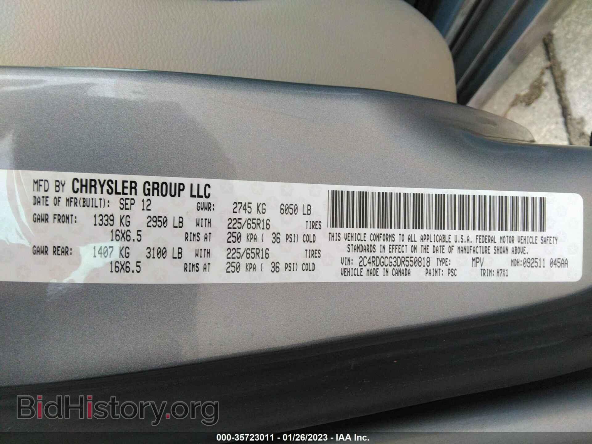 2013 DODGE GRAND CARAVAN - VIN: 2C4RDGCG3DR550818 - Фото 9