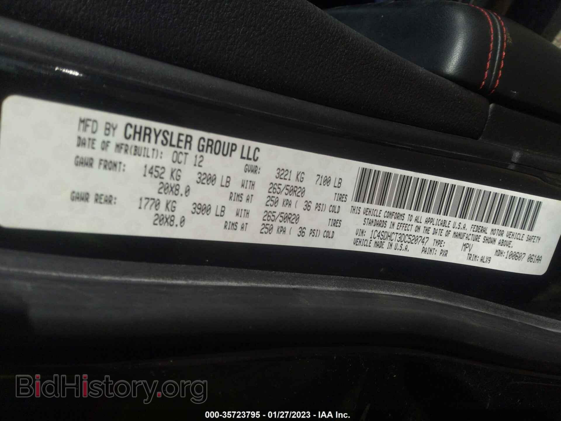 2013 DODGE DURANGO - VIN: 1C4SDHCT3DC520747 - Фото 9