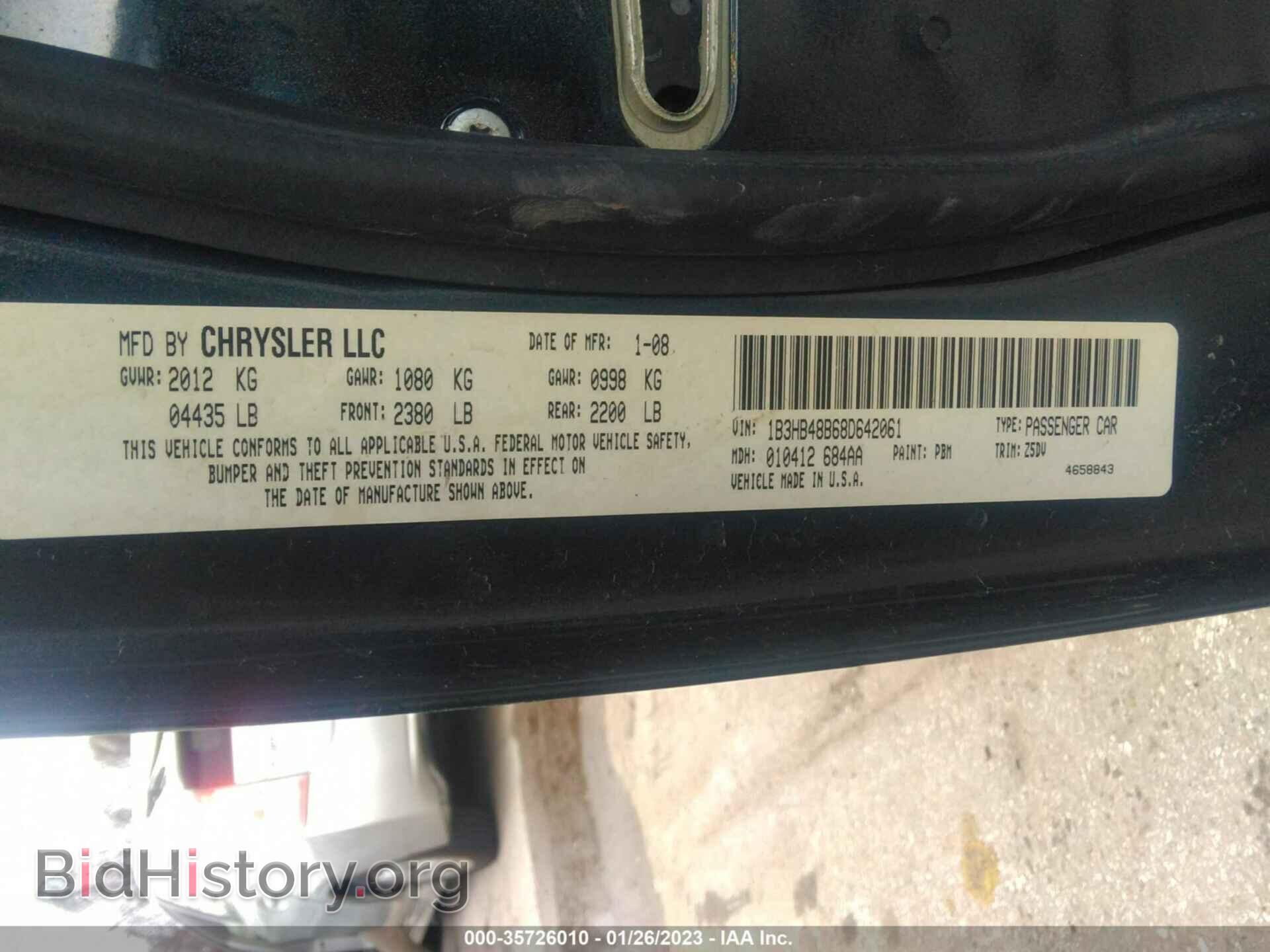 2008 DODGE CALIBER - VIN: 1B3HB48B68D642061 - Photo 9