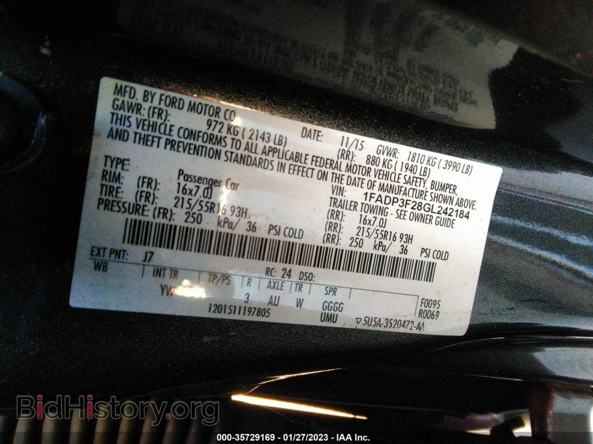 2016 FORD FOCUS - VIN: 1FADP3F28GL242184 - Фото 9