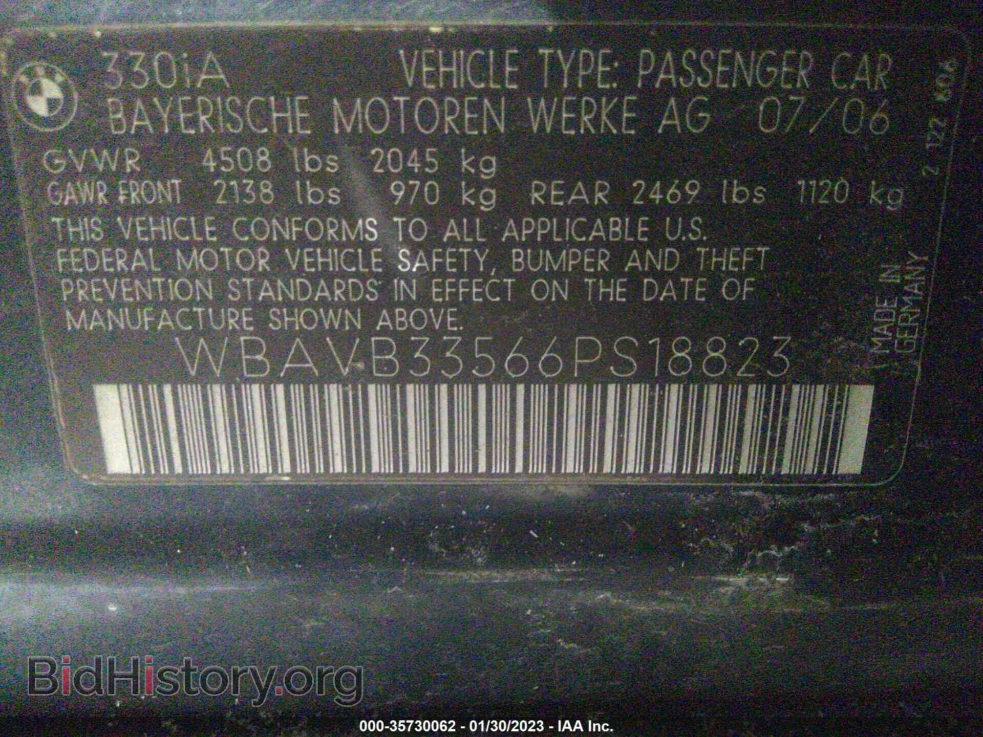 2006 BMW 3 SERIES - VIN: WBAVB33566PS18823 - Фото 9