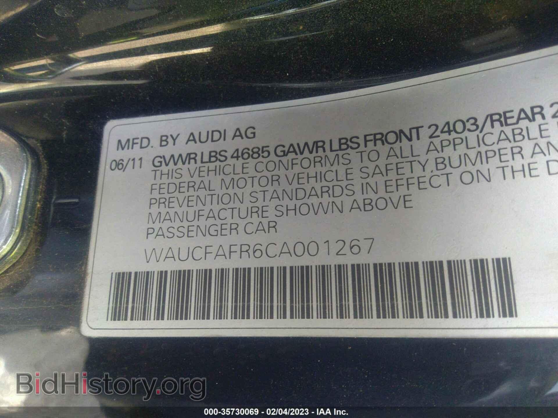2012 AUDI A5 - VIN: WAUCFAFR6CA001267 - Фото 9