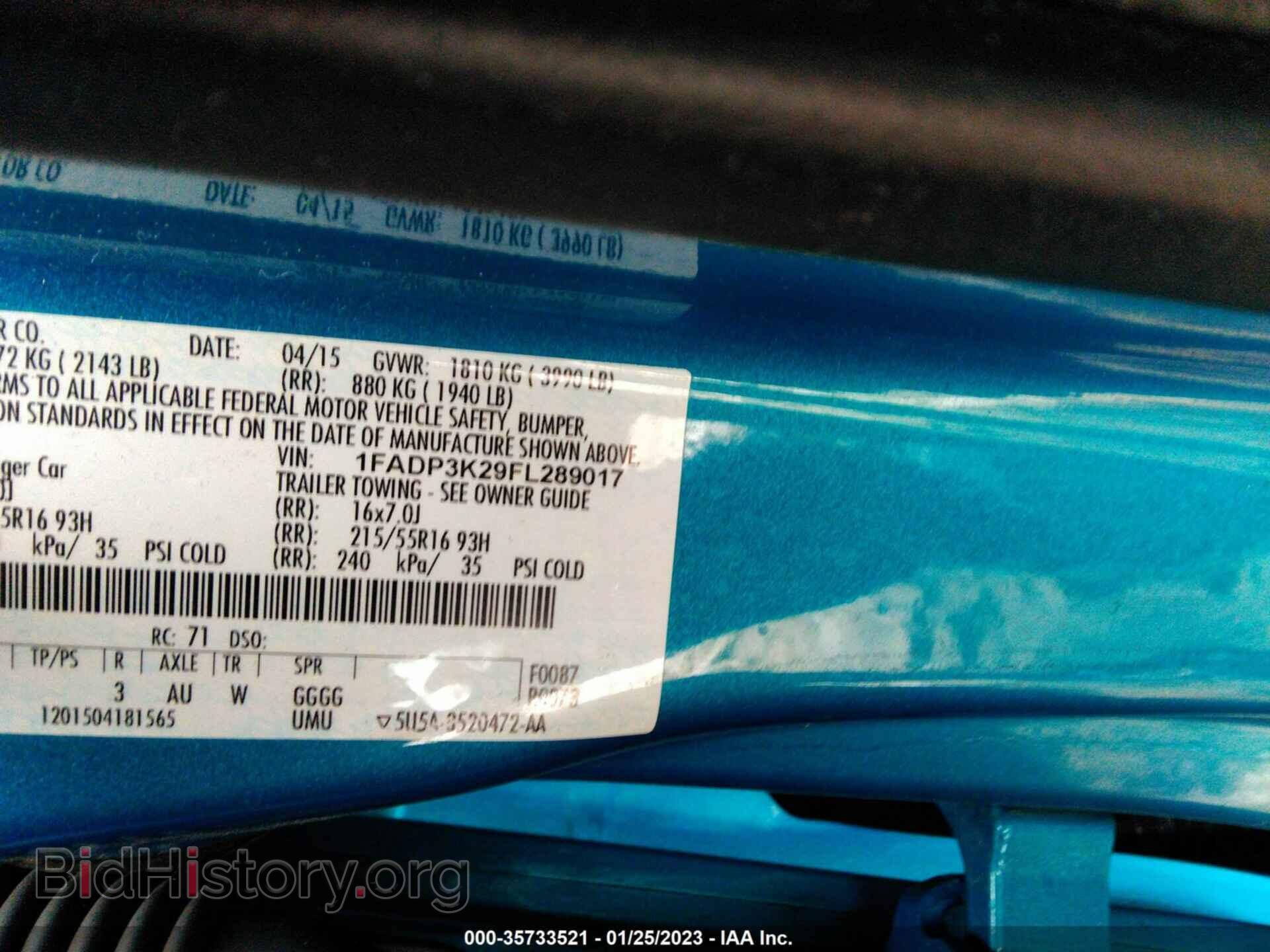 2015 FORD FOCUS - VIN: 1FADP3K29FL289017 - Фото 9