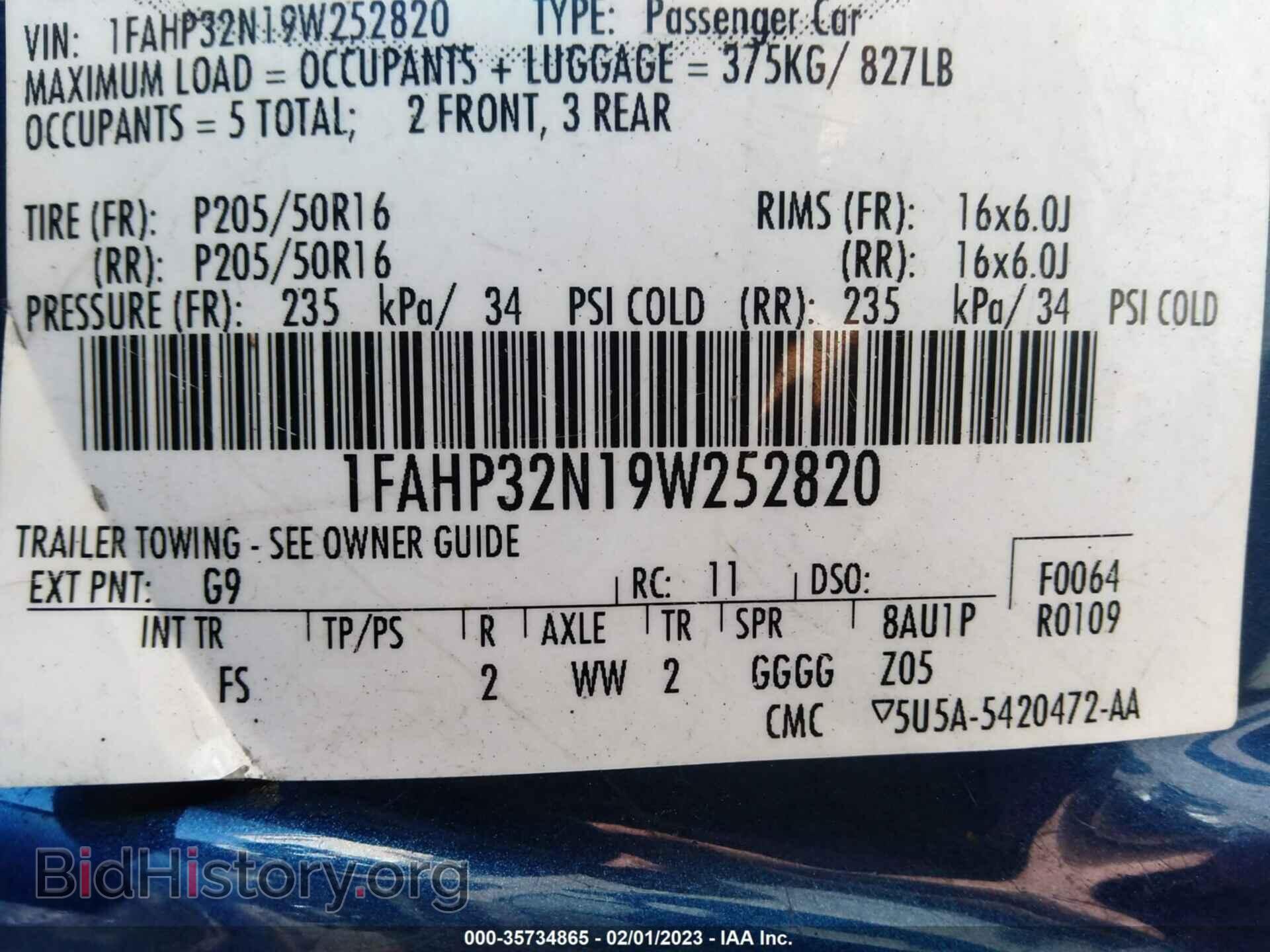 2009 FORD FOCUS - VIN: 1FAHP32N19W252820 - Фото 9