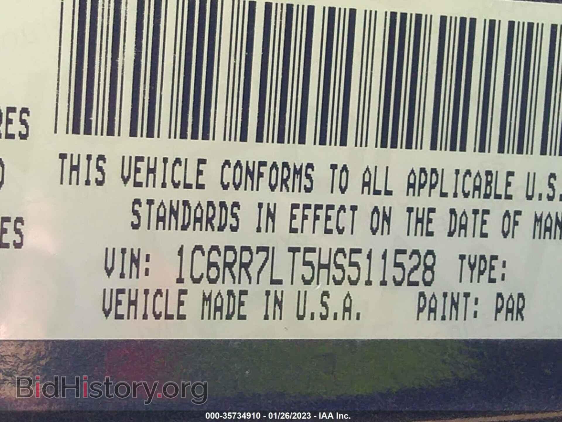 2017 RAM 1500 - VIN: 1C6RR7LT5HS511528 - Фото 9