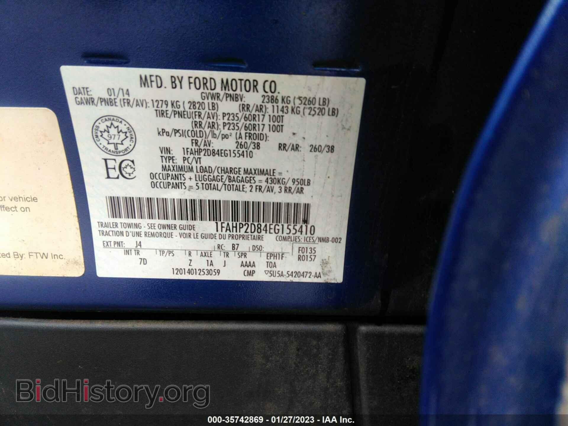 2014 FORD TAURUS - VIN: 1FAHP2D84EG155410 - Photo 9