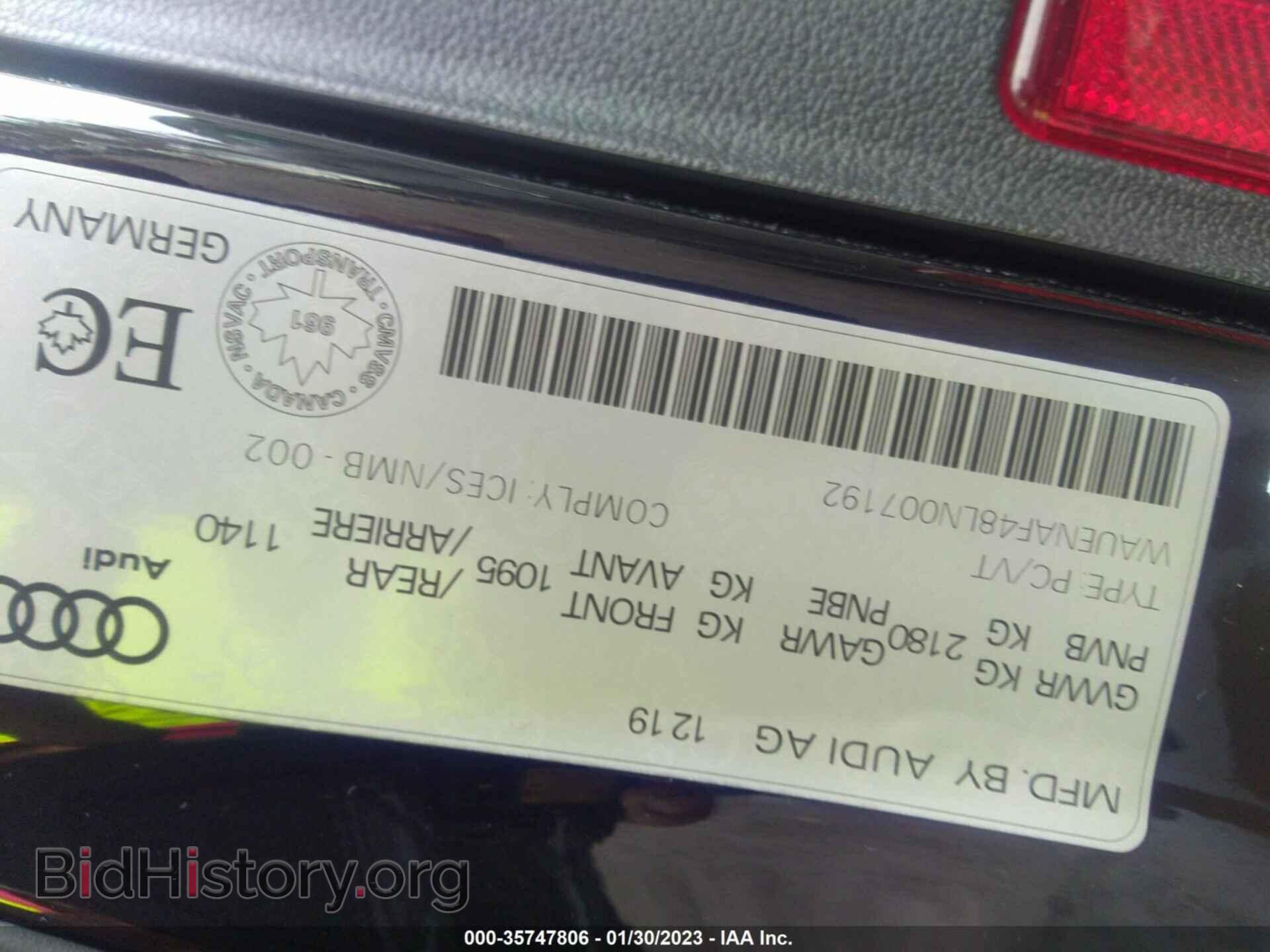 2020 AUDI A4 - VIN: WAUENAF48LN007192 - Фото 9