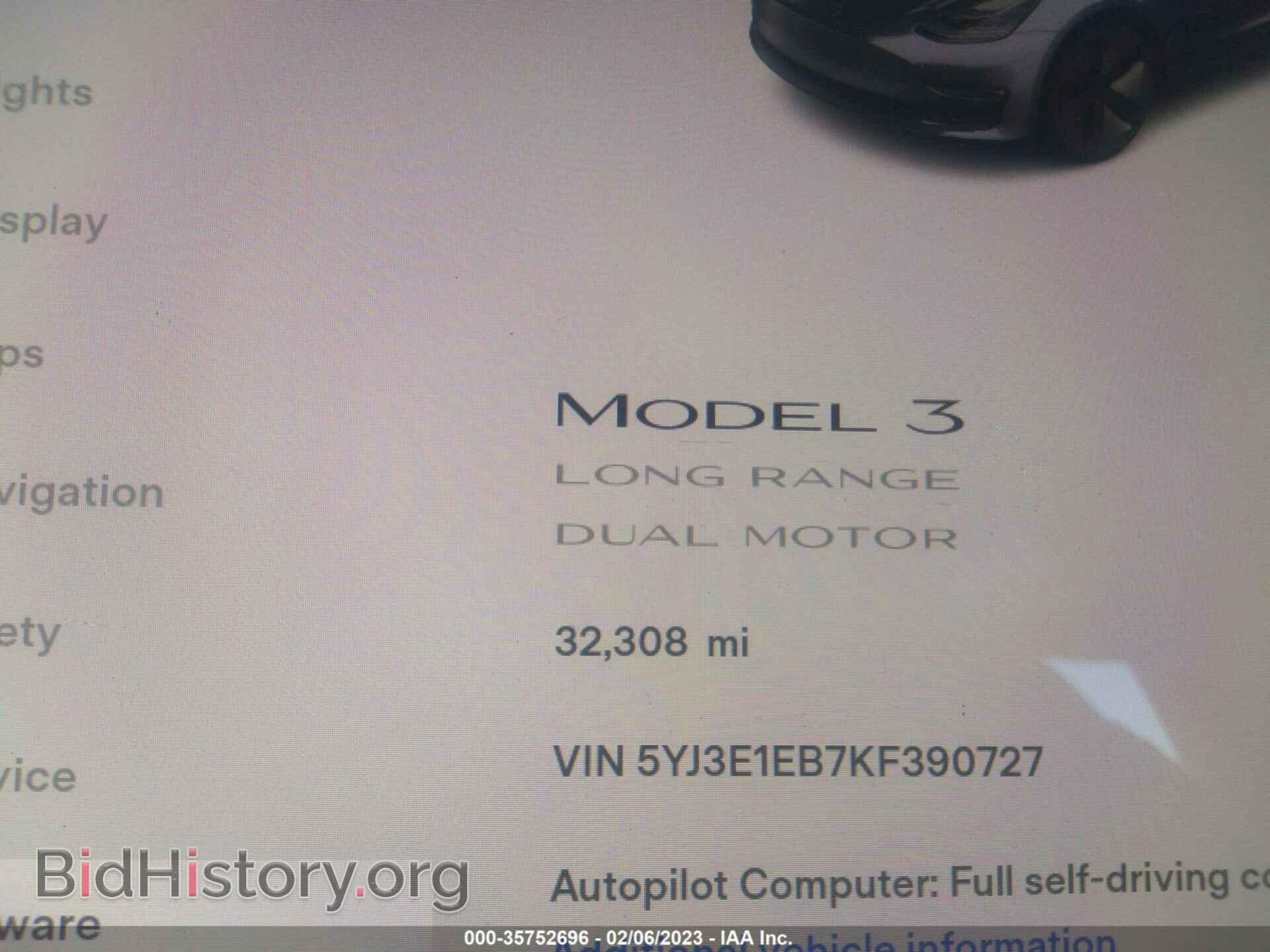 2019 TESLA MODEL 3 - VIN: 5YJ3E1EB7KF390727 - Фото 7