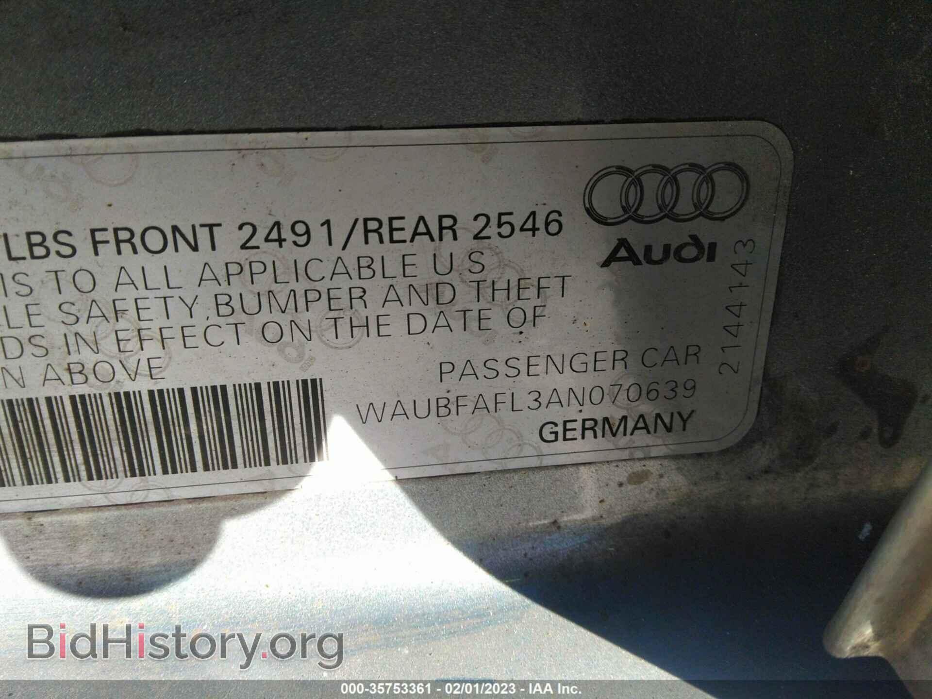2010 AUDI A4 - VIN: WAUBFAFL3AN070639 - Фото 9