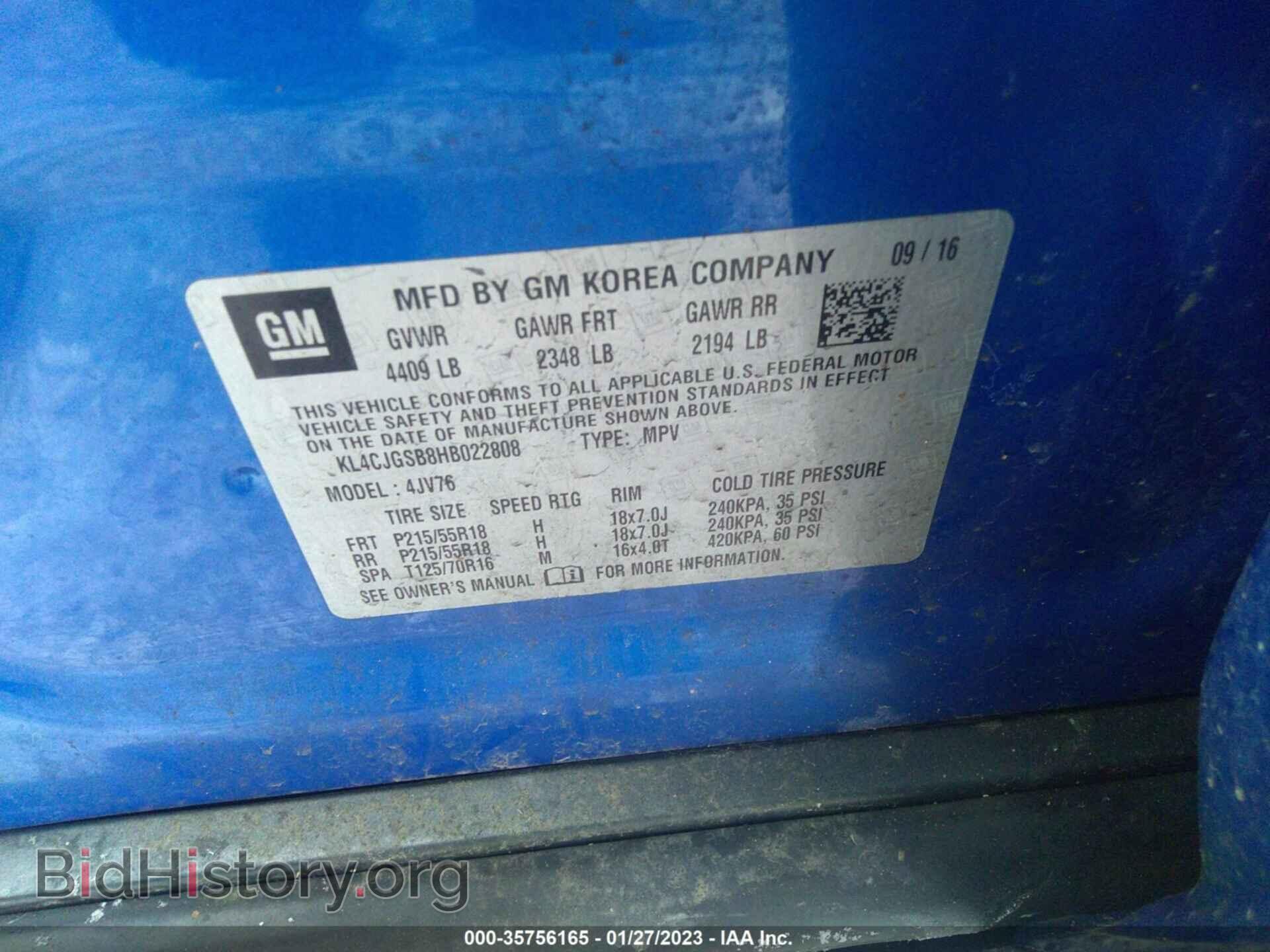 2017 BUICK ENCORE - VIN: KL4CJGSB8HB022808 - Photo 9