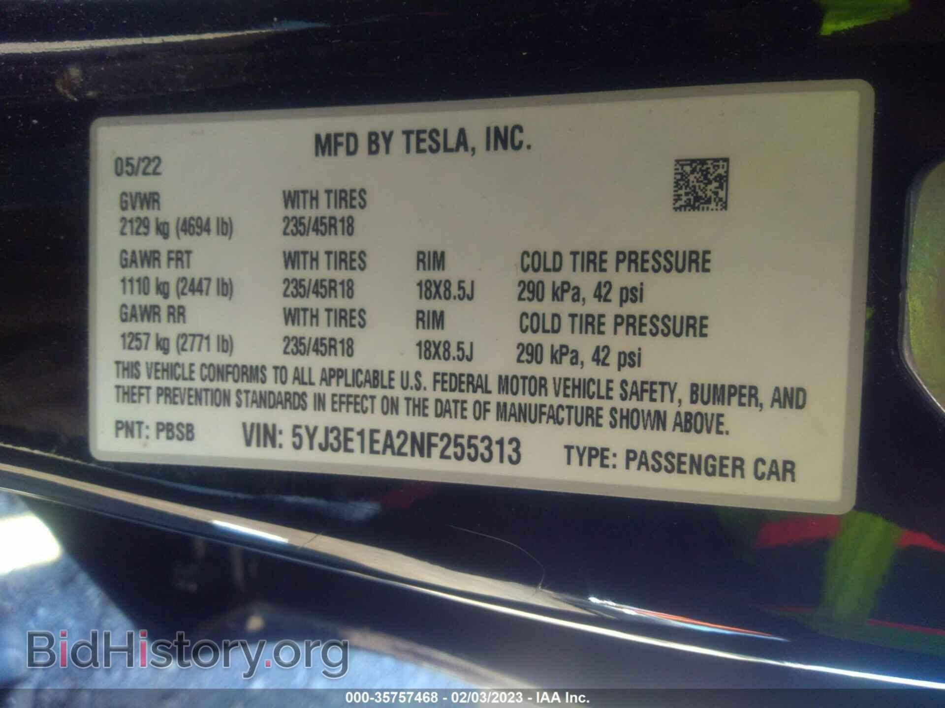 2022 TESLA MODEL 3 - VIN: 5YJ3E1EA2NF255313 - Photo 9