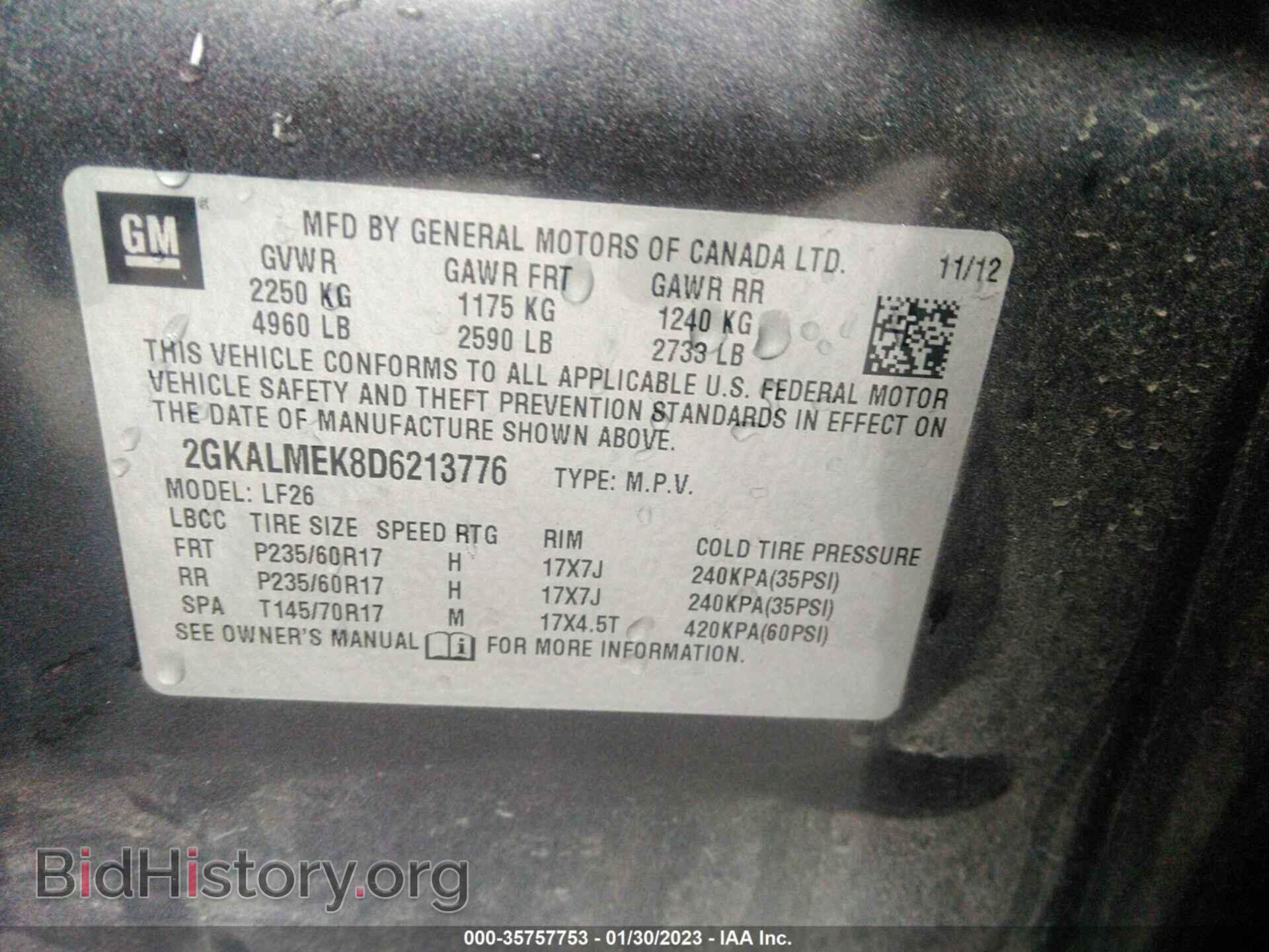 2013 GMC TERRAIN - VIN: 2GKALMEK8D6213776 - Photo 9
