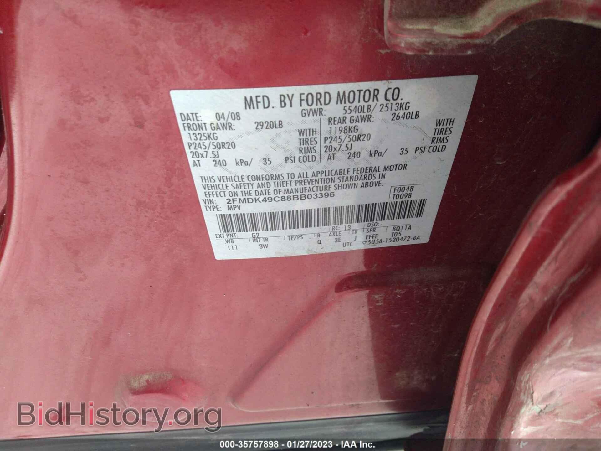 2008 FORD EDGE - VIN: 2FMDK49C88BB03396 - Photo 9