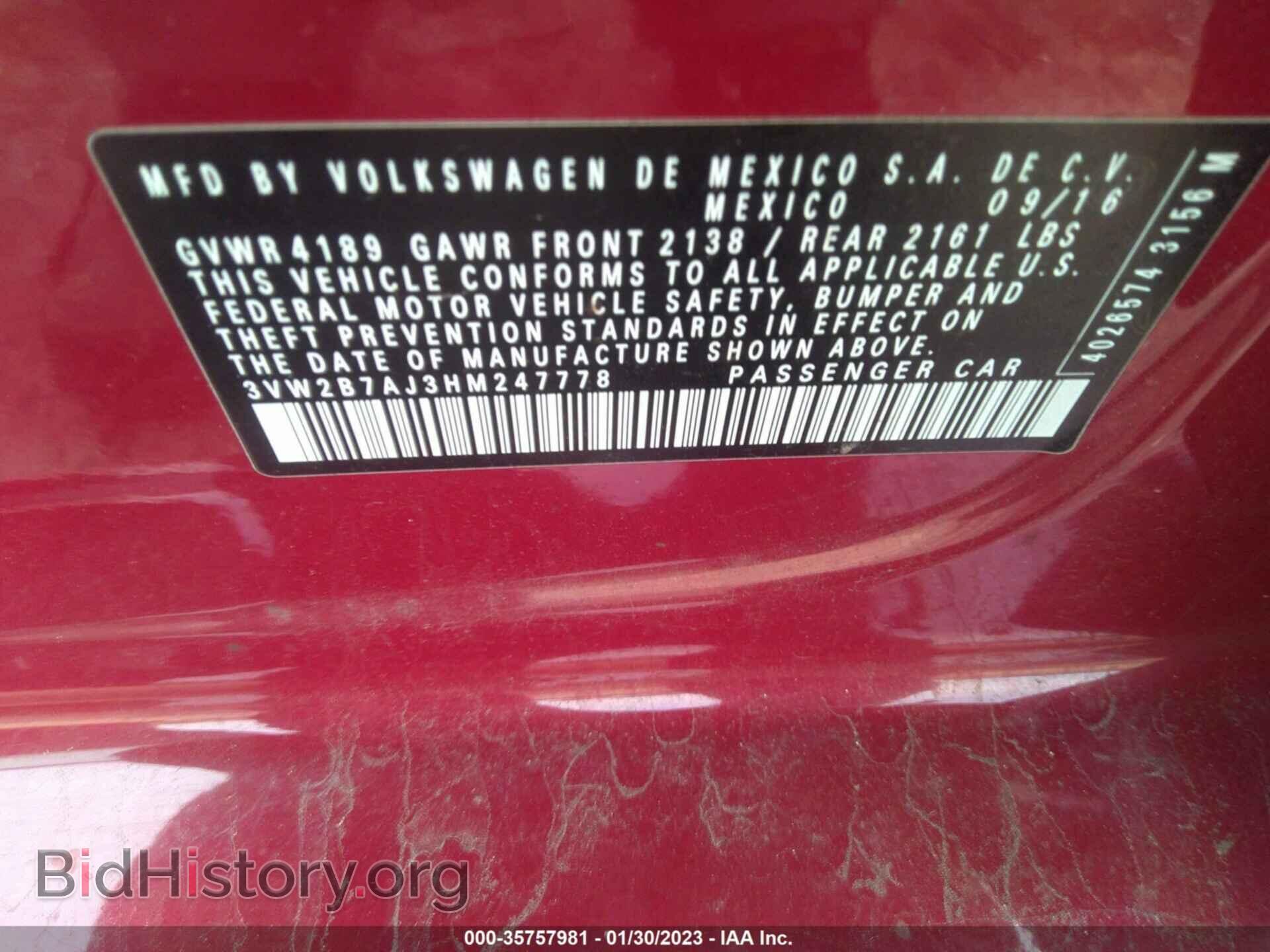2017 VOLKSWAGEN JETTA - VIN: 3VW2B7AJ3HM247778 - Фото 9