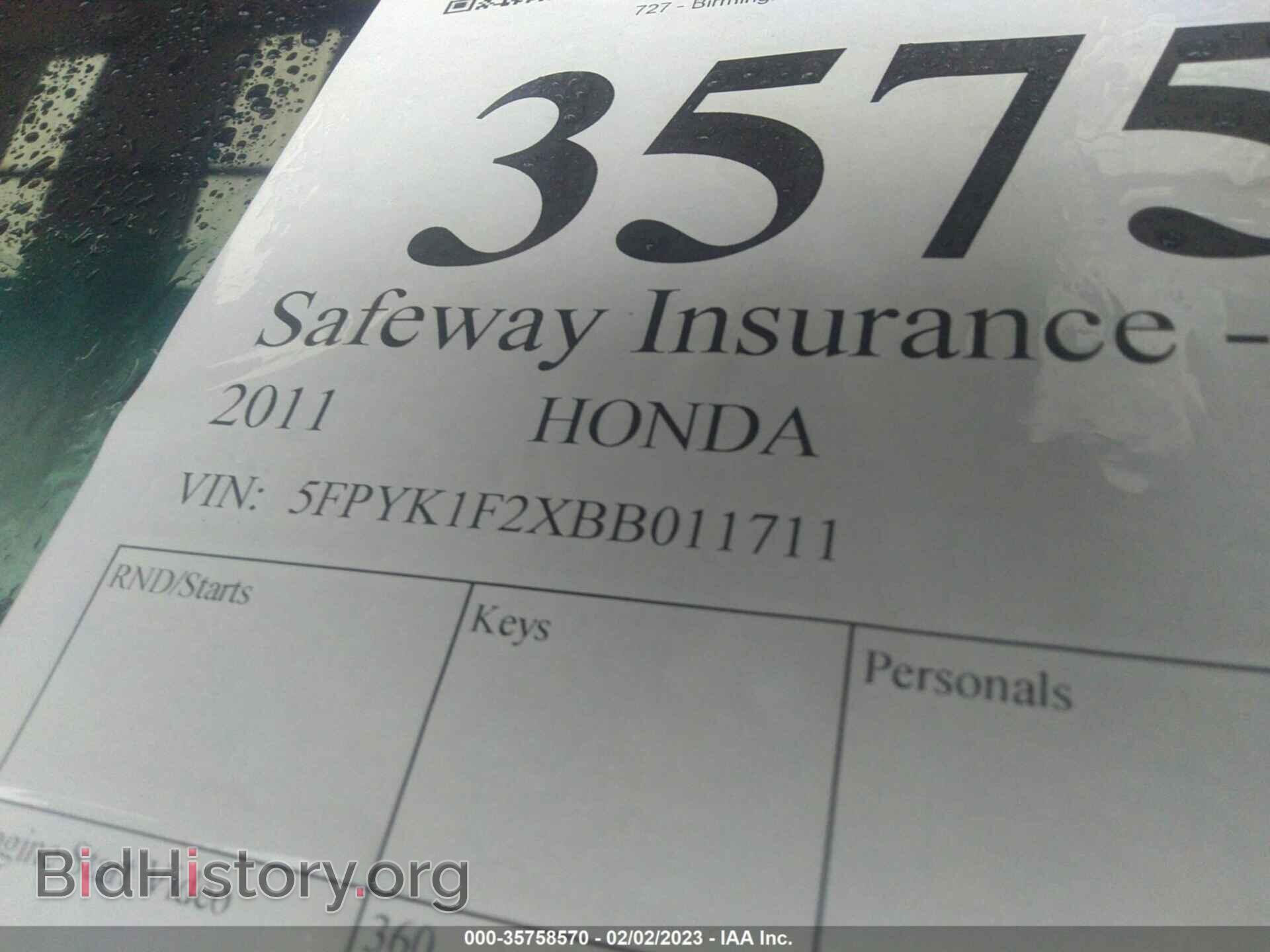 2011 HONDA RIDGELINE - VIN: 5FPYK1F2XBB011711 - Фото 9