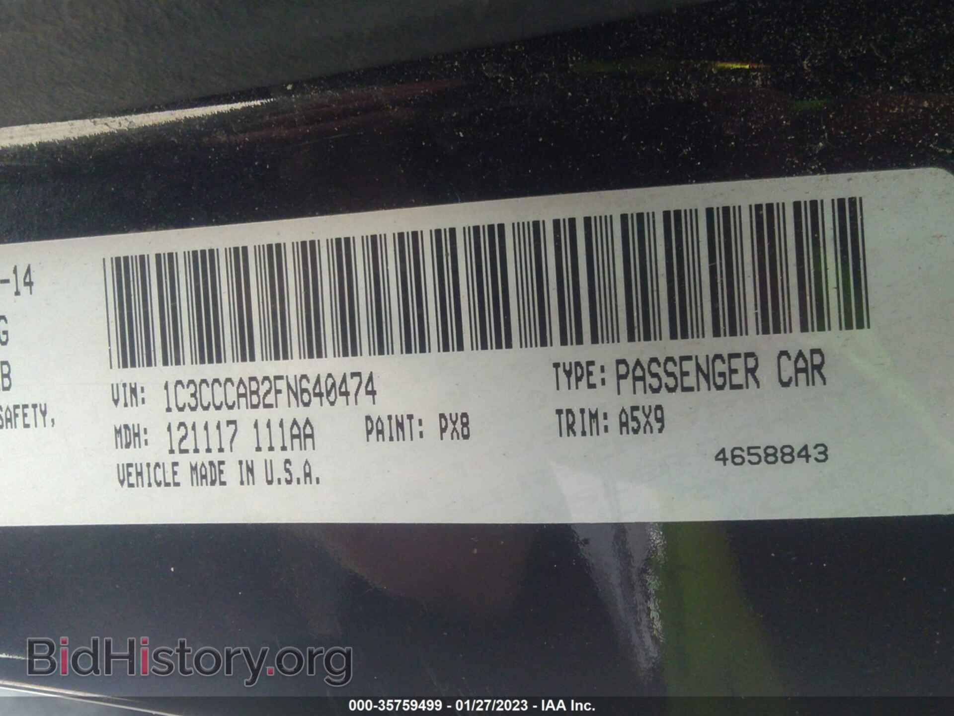 2015 CHRYSLER 200 - VIN: 1C3CCCAB2FN640474 - Фото 9