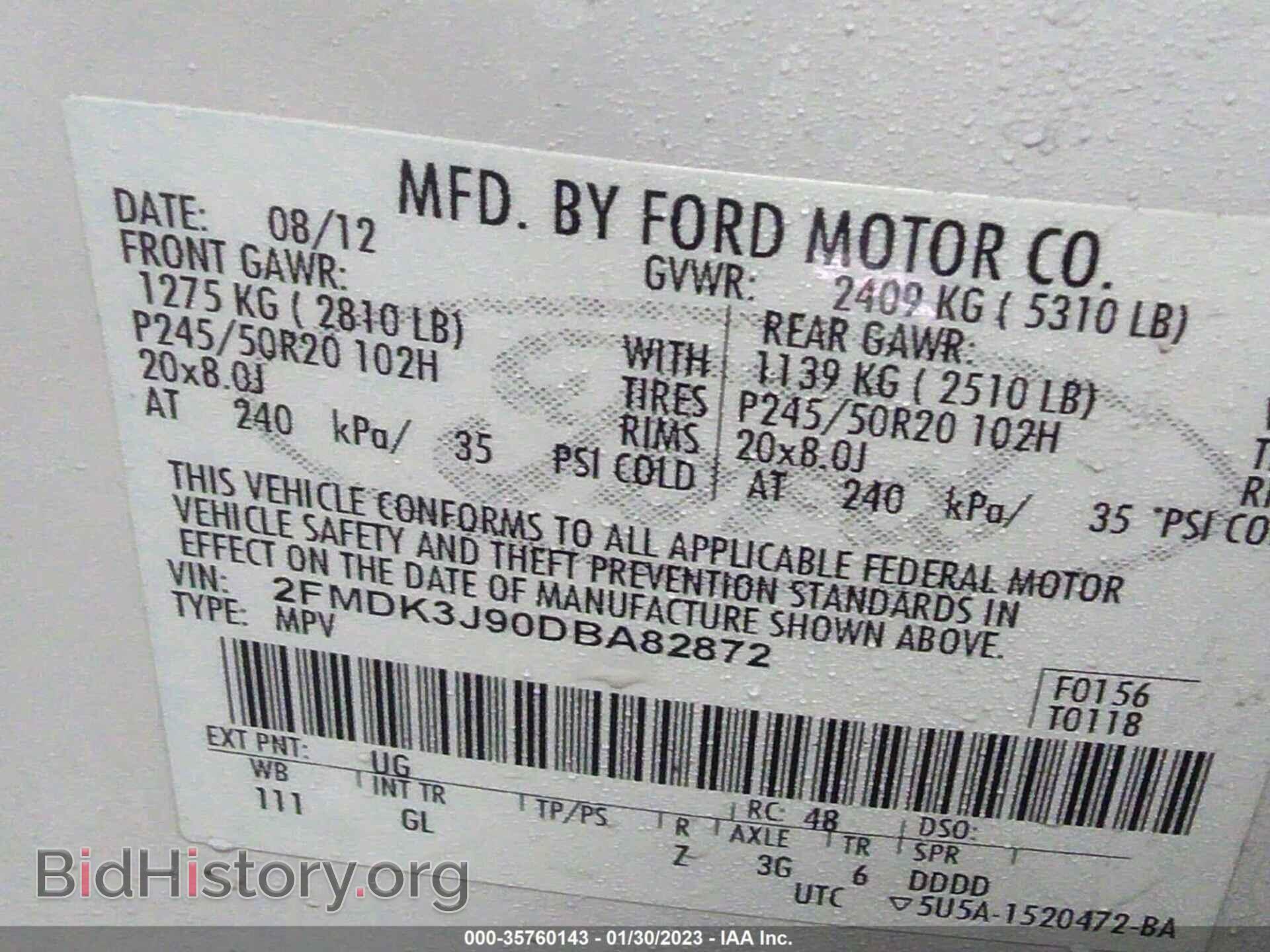 2013 FORD EDGE - VIN: 2FMDK3J90DBA82872 - Фото 9