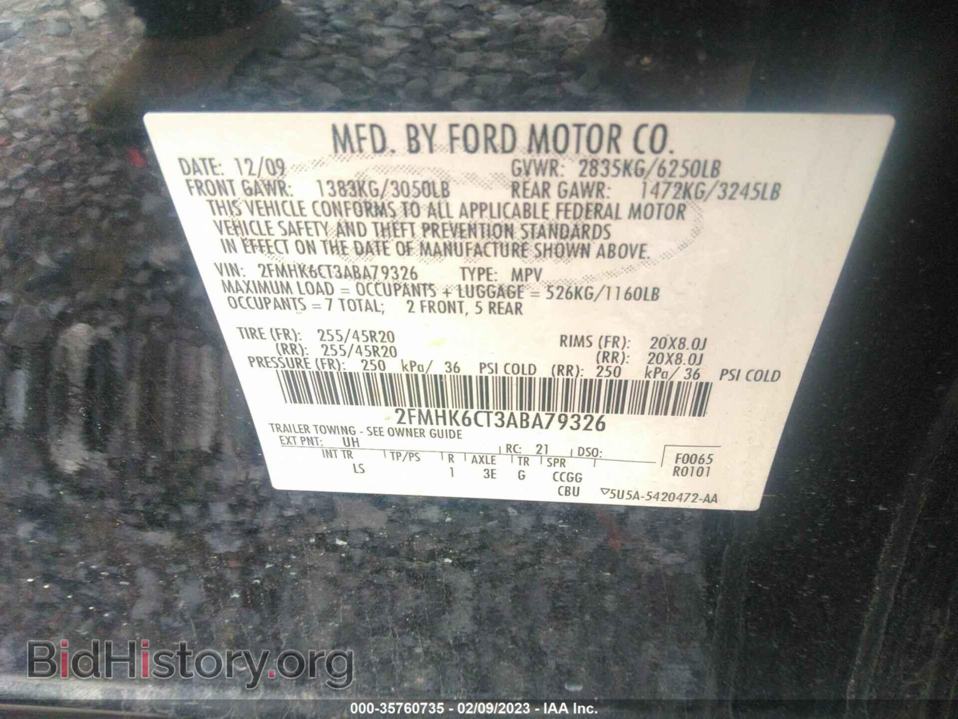 2010 FORD FLEX - VIN: 2FMHK6CT3ABA79326 - Фото 9