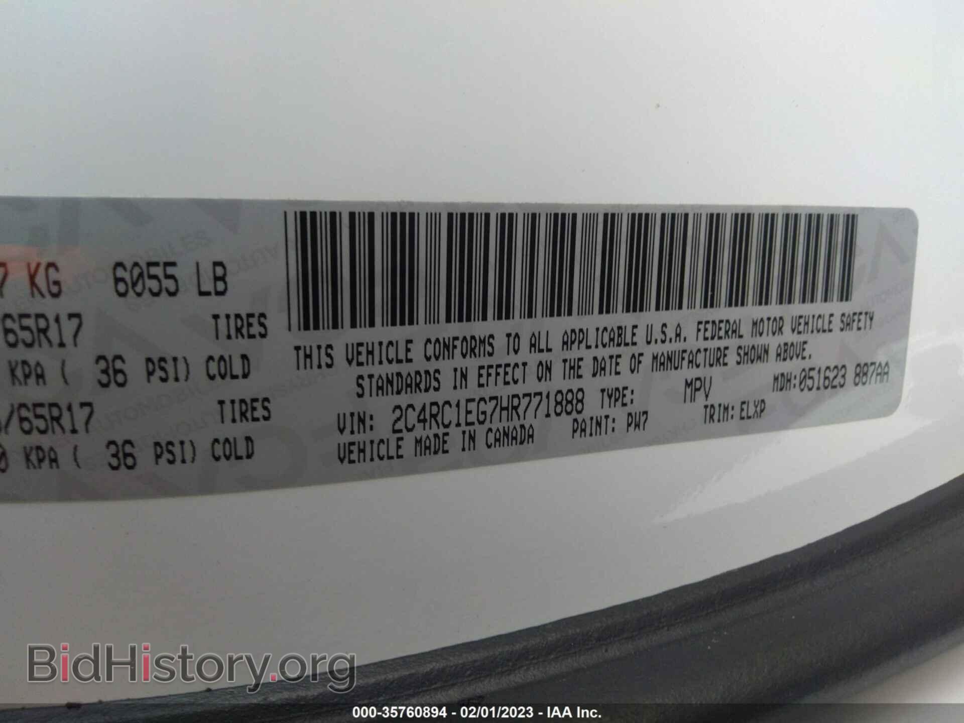 2017 CHRYSLER PACIFICA - VIN: 2C4RC1EG7HR771888 - Photo 9