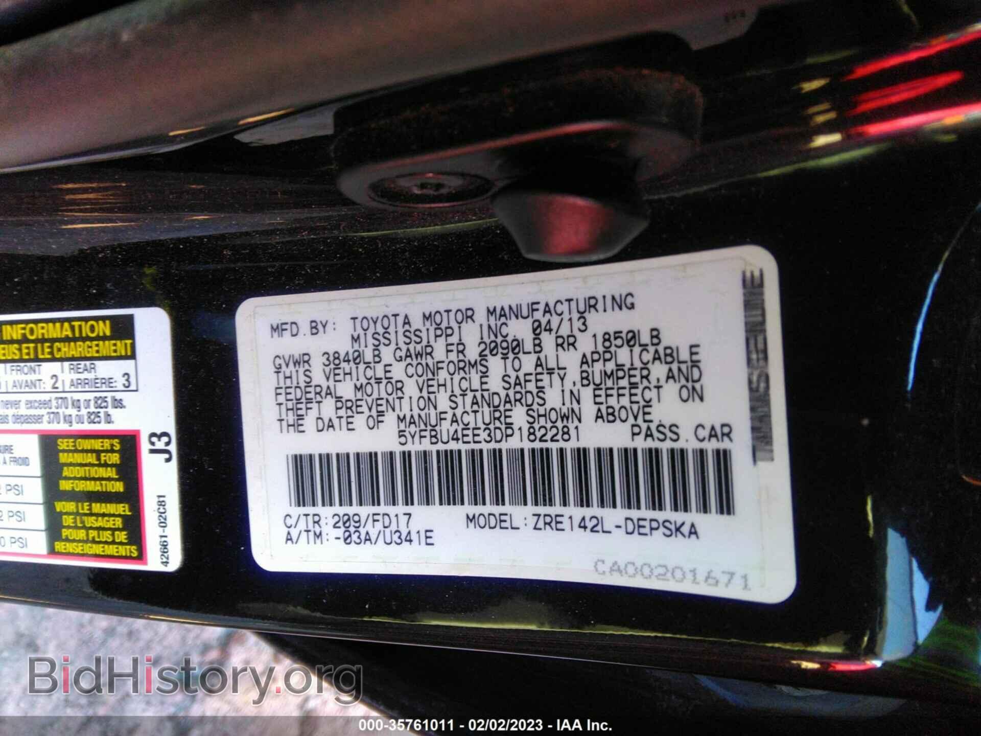 2013 TOYOTA COROLLA - VIN: 5YFBU4EE3DP182281 - Фото 9
