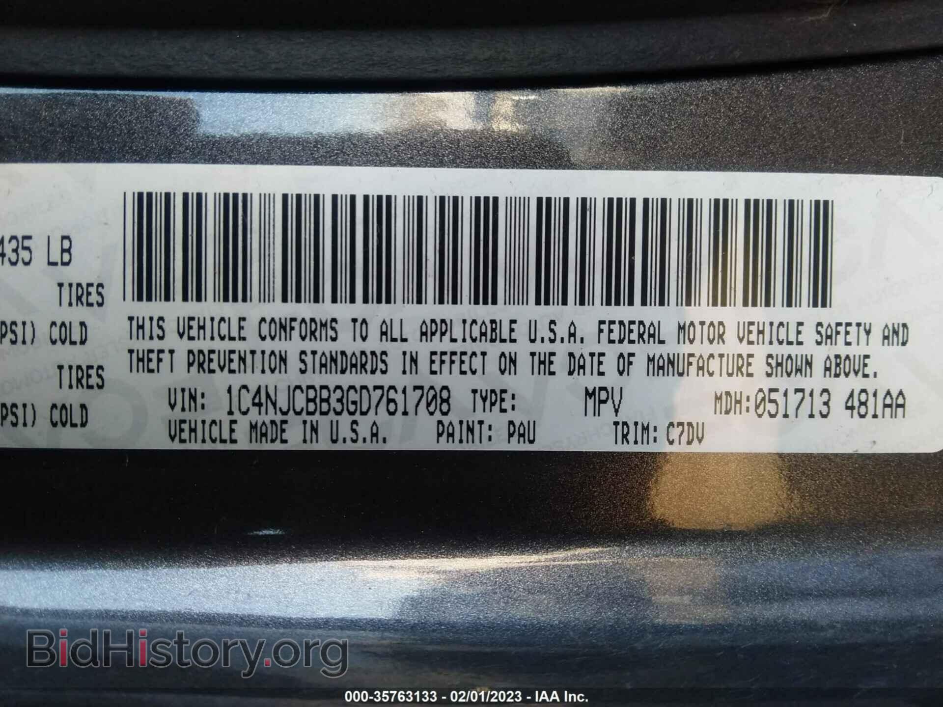 2016 JEEP COMPASS - VIN: 1C4NJCBB3GD761708 - Фото 9