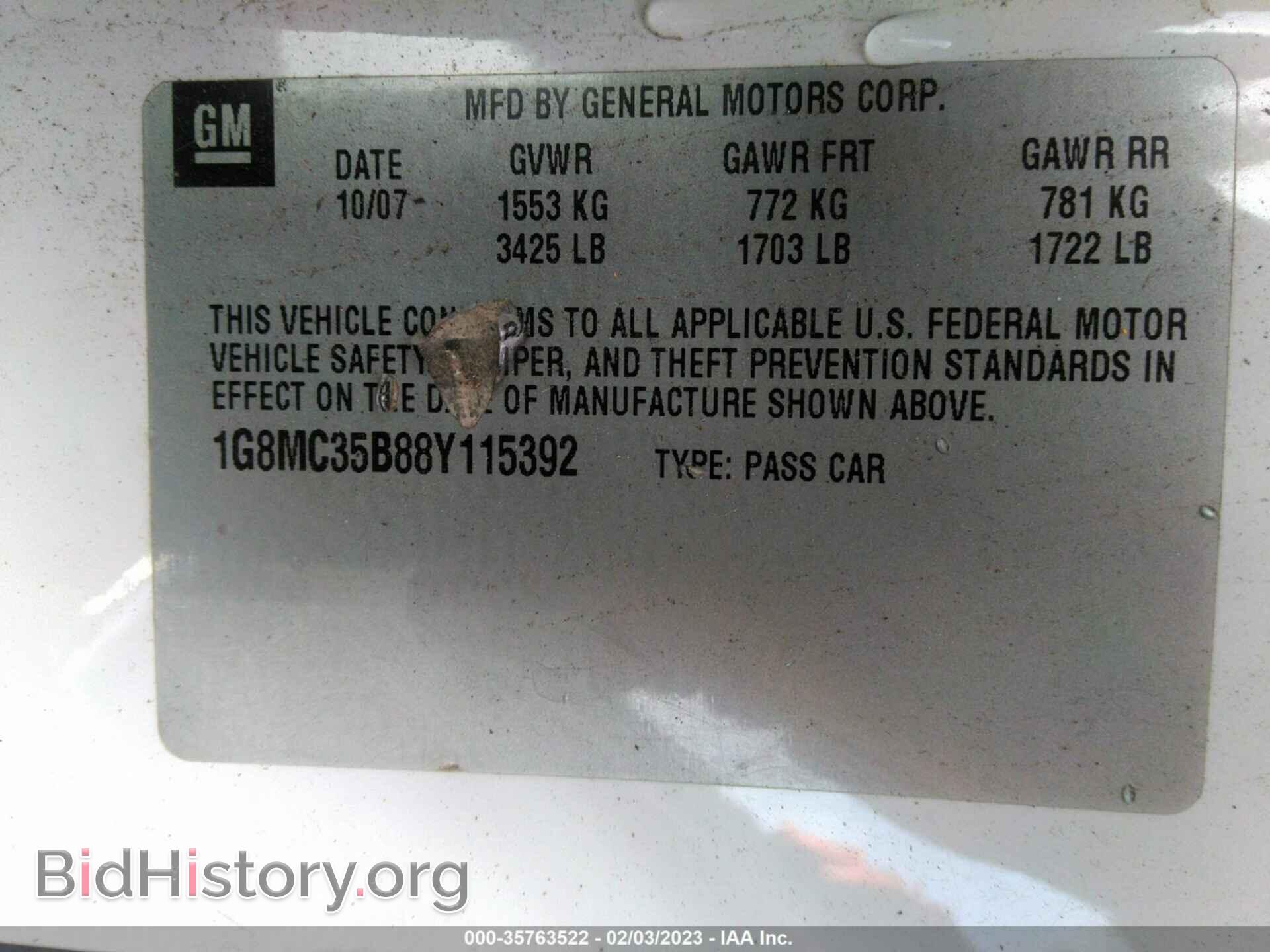 2008 SATURN SKY - VIN: 1G8MC35B88Y115392 - Фото 9