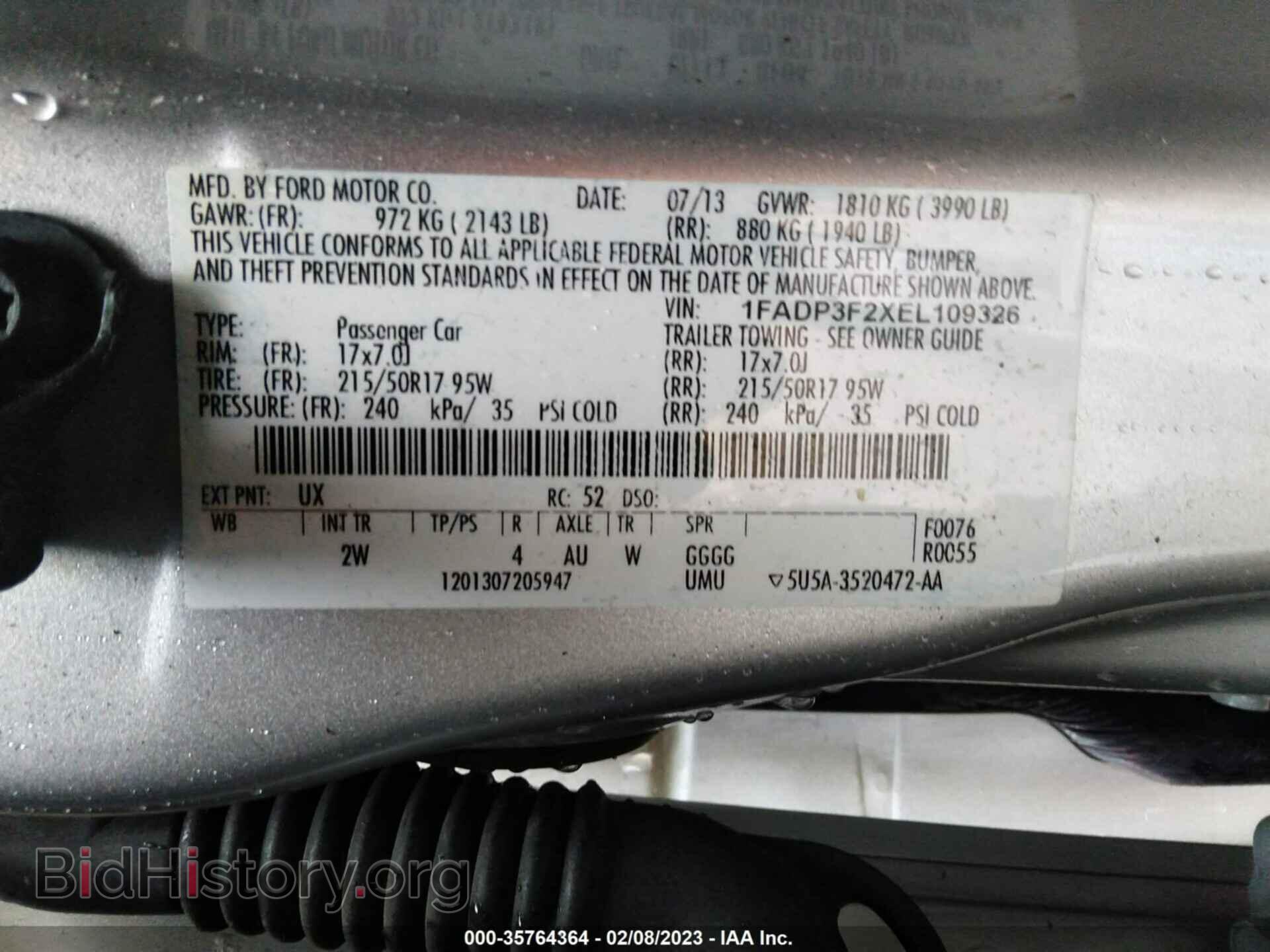 2014 FORD FOCUS - VIN: 1FADP3F2XEL109326 - Фото 9
