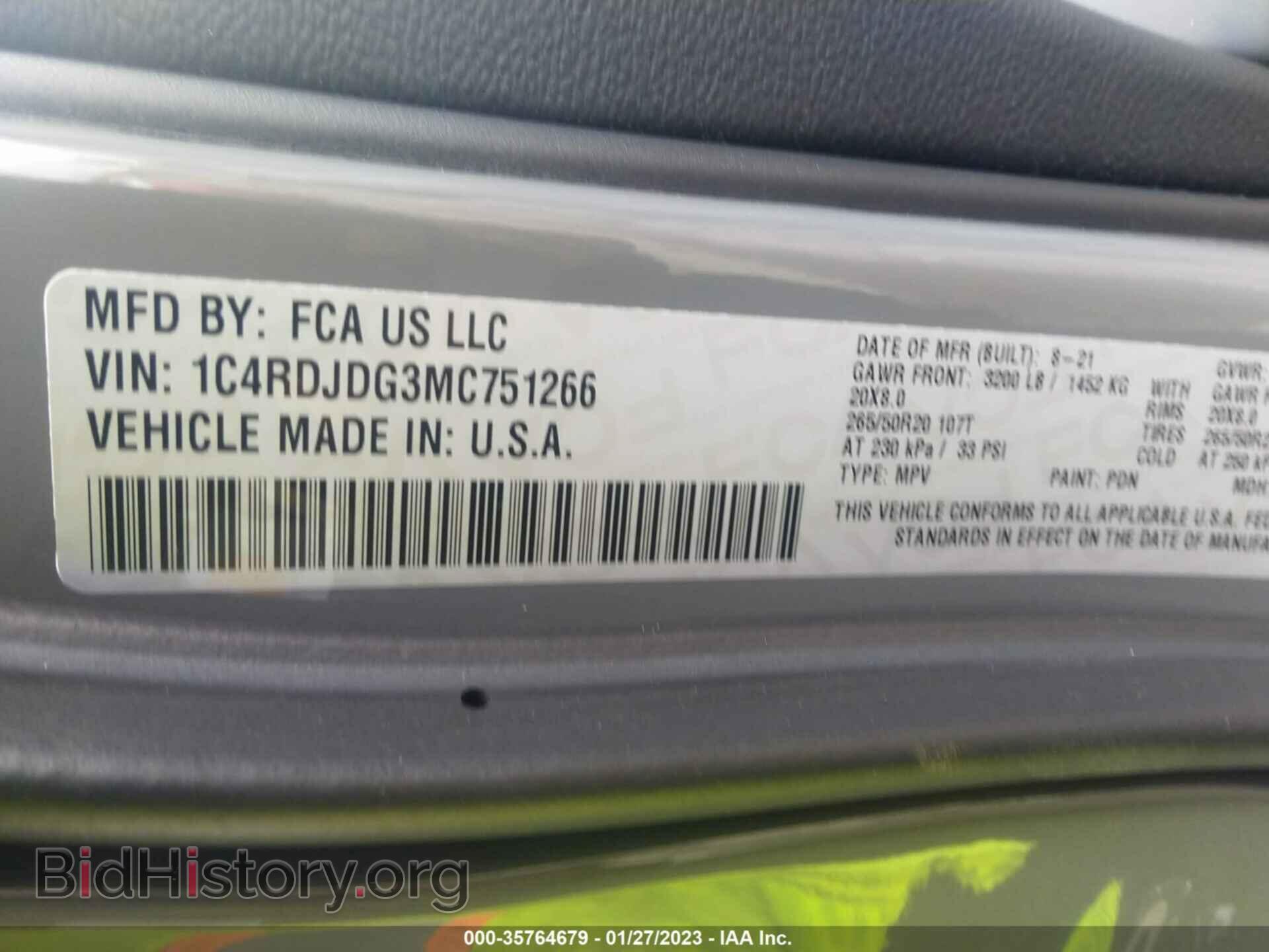2021 DODGE DURANGO - VIN: 1C4RDJDG3MC751266 - Photo 9