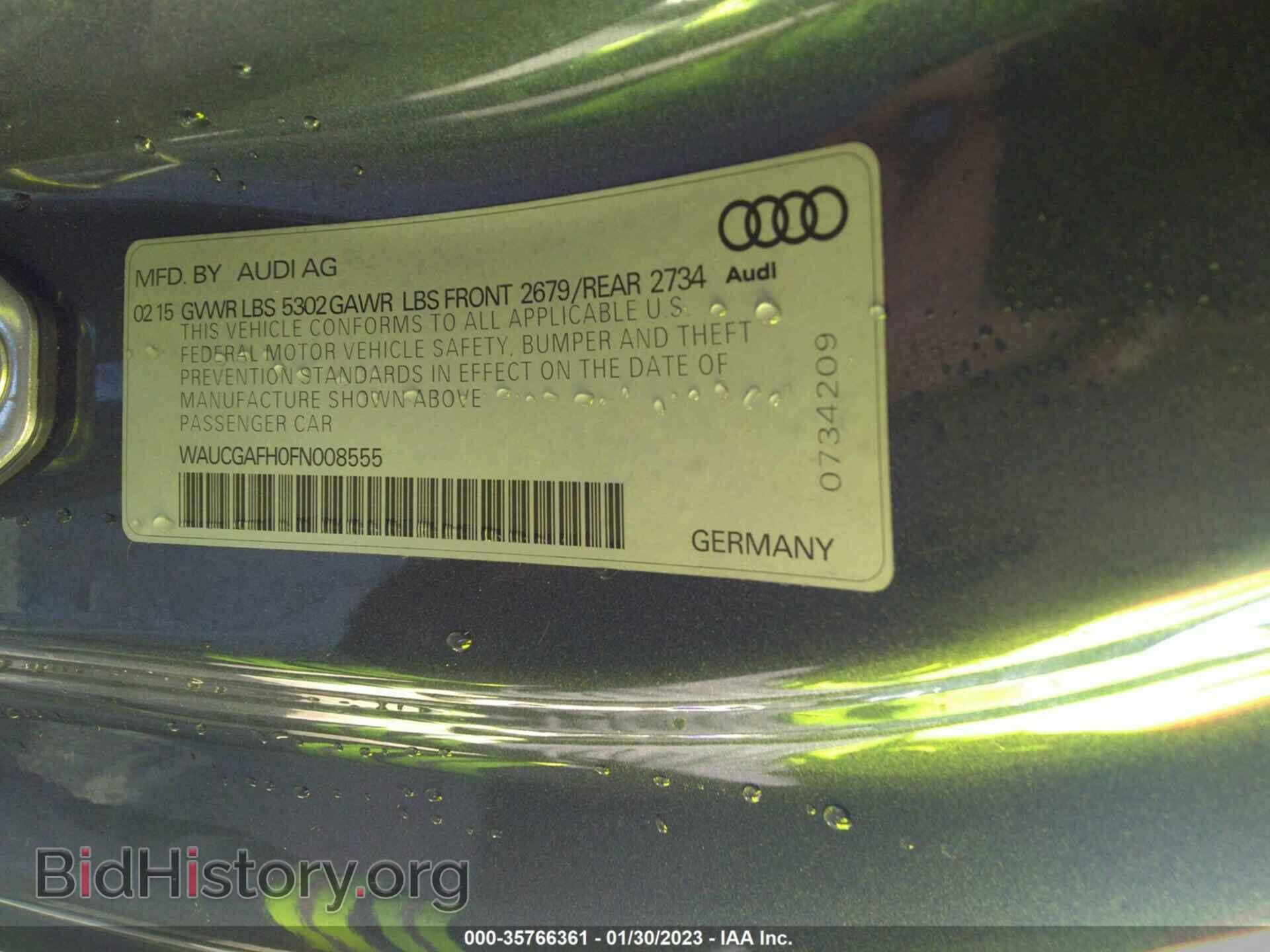 2015 AUDI S5 - VIN: WAUCGAFH0FN008555 - Фото 9