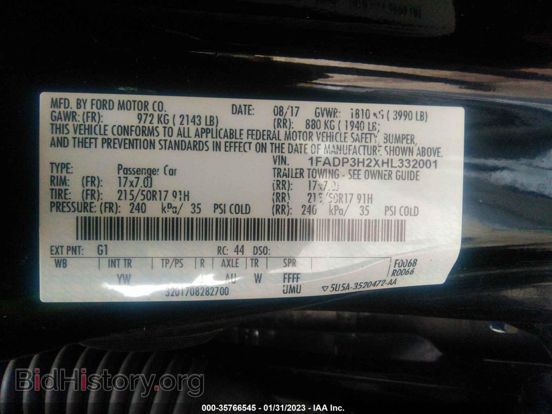 2017 FORD FOCUS - VIN: 1FADP3H2XHL332001 - Фото 9