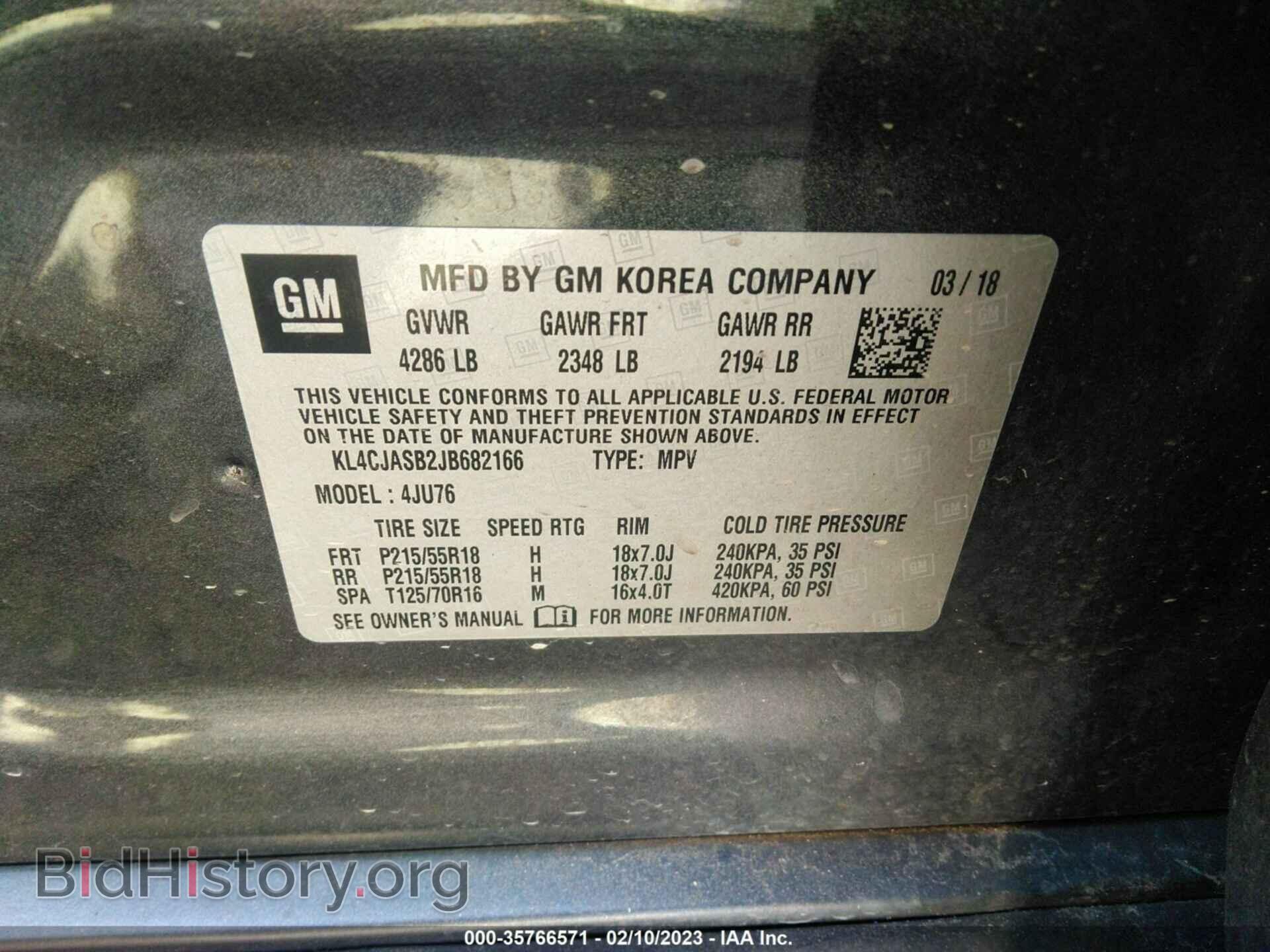 2018 BUICK ENCORE - VIN: KL4CJASB2JB682166 - Фото 9