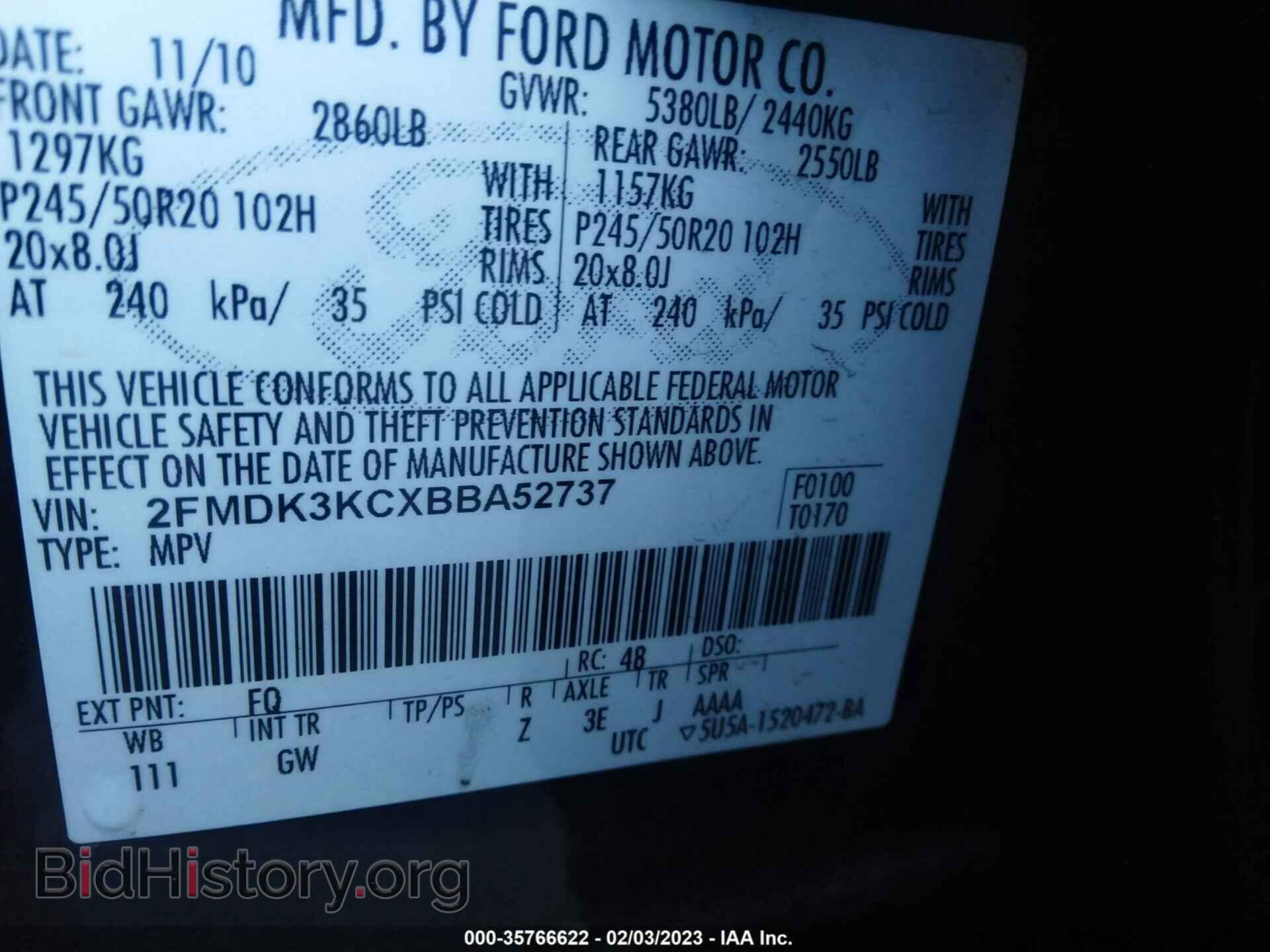 2011 FORD EDGE - VIN: 2FMDK3KCXBBA52737 - Photo 9