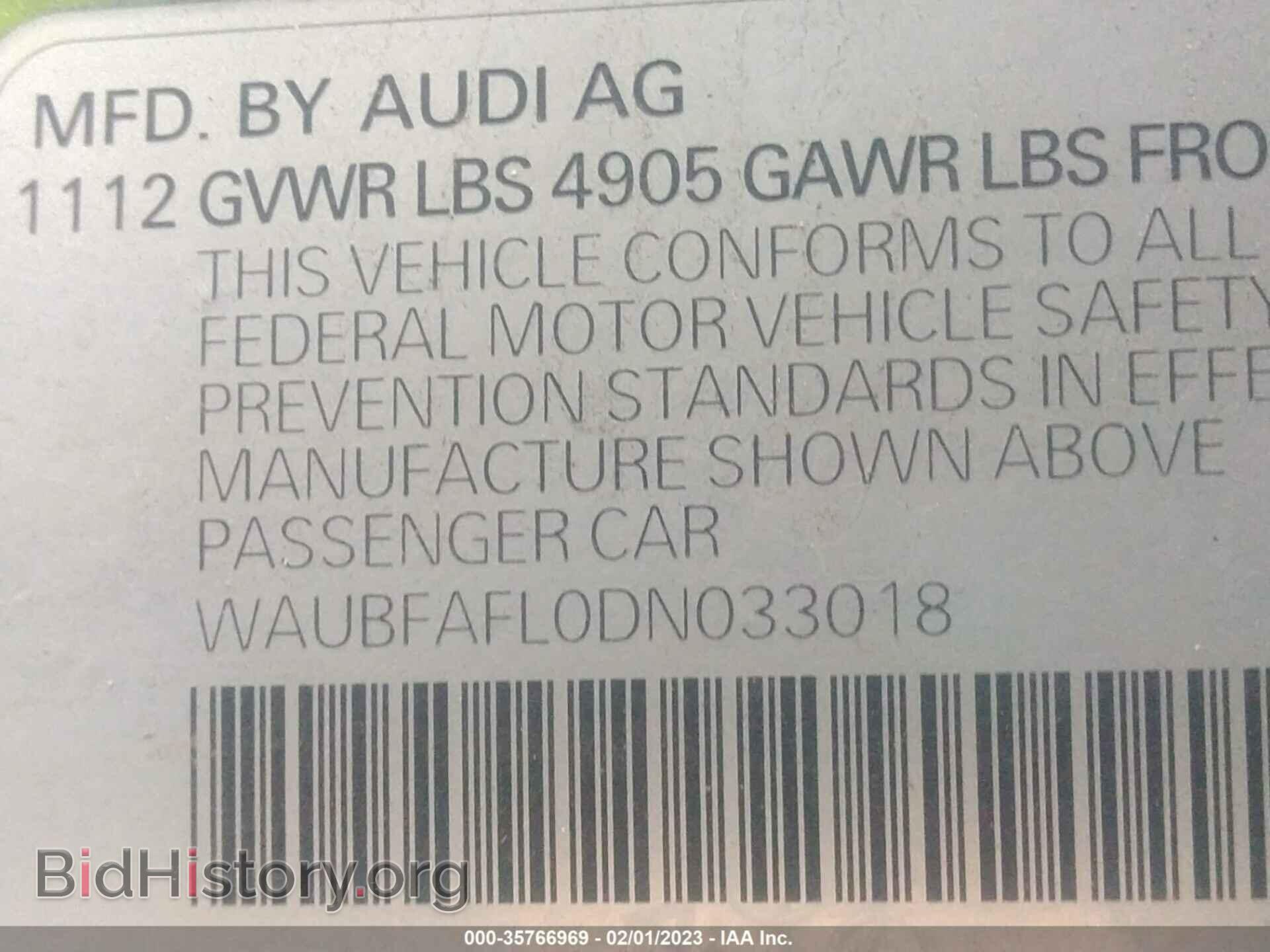 2013 AUDI A4 - VIN: WAUBFAFL0DN033018 - Фото 9