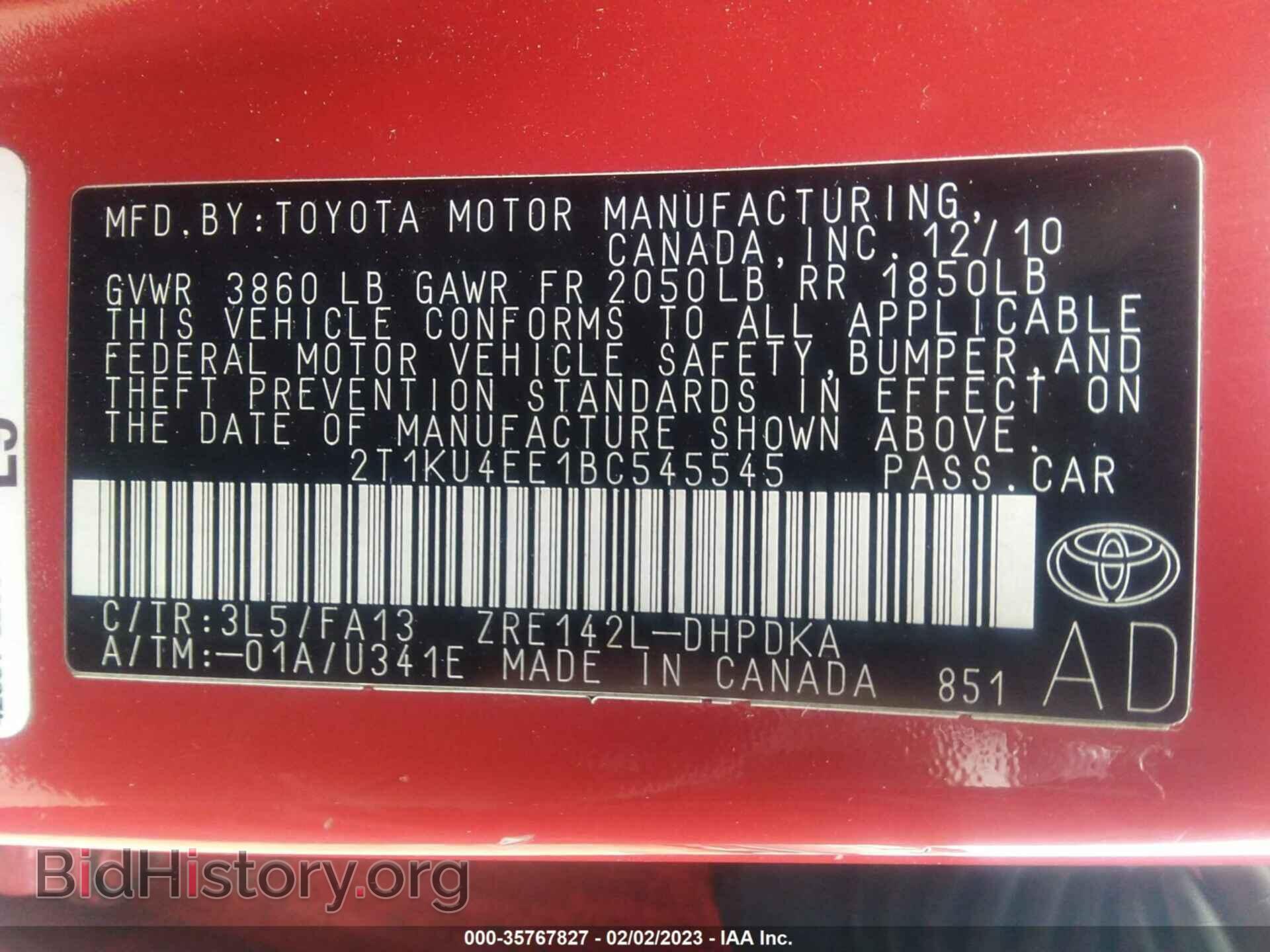 2011 TOYOTA MATRIX - VIN: 2T1KU4EE1BC545545 - Фото 9