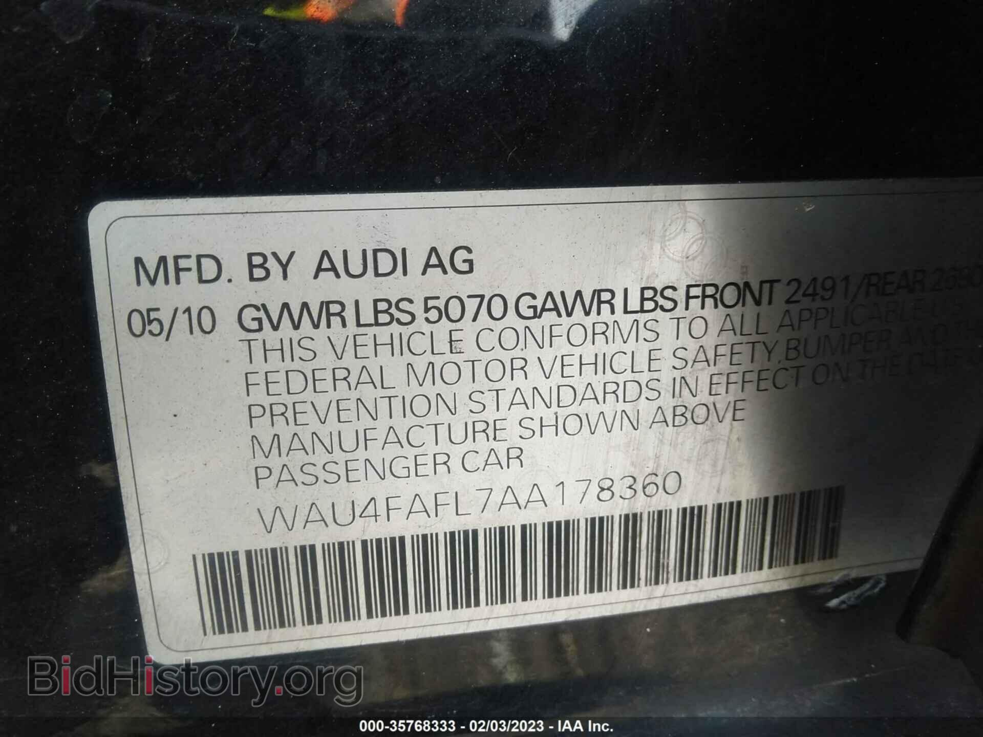 2010 AUDI A4 - VIN: WAU4FAFL7AA178360 - Фото 9