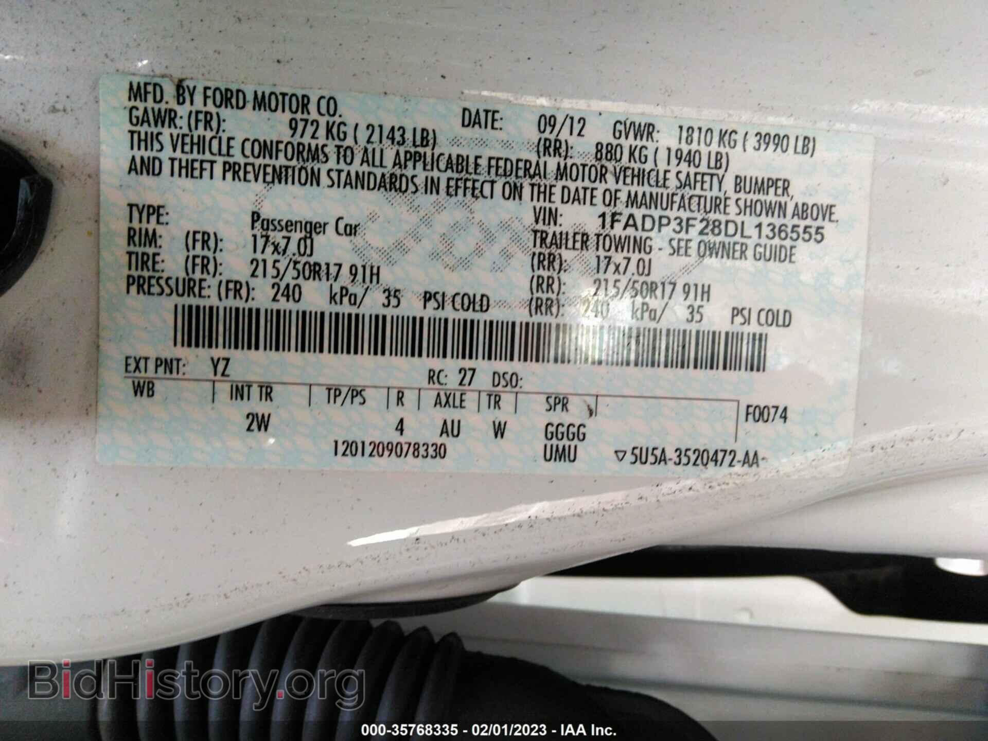 2013 FORD FOCUS - VIN: 1FADP3F28DL136555 - Фото 9