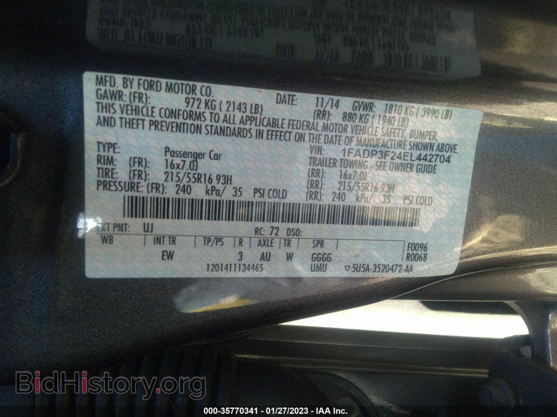 2014 FORD FOCUS - VIN: 1FADP3F24EL442704 - Photo 9