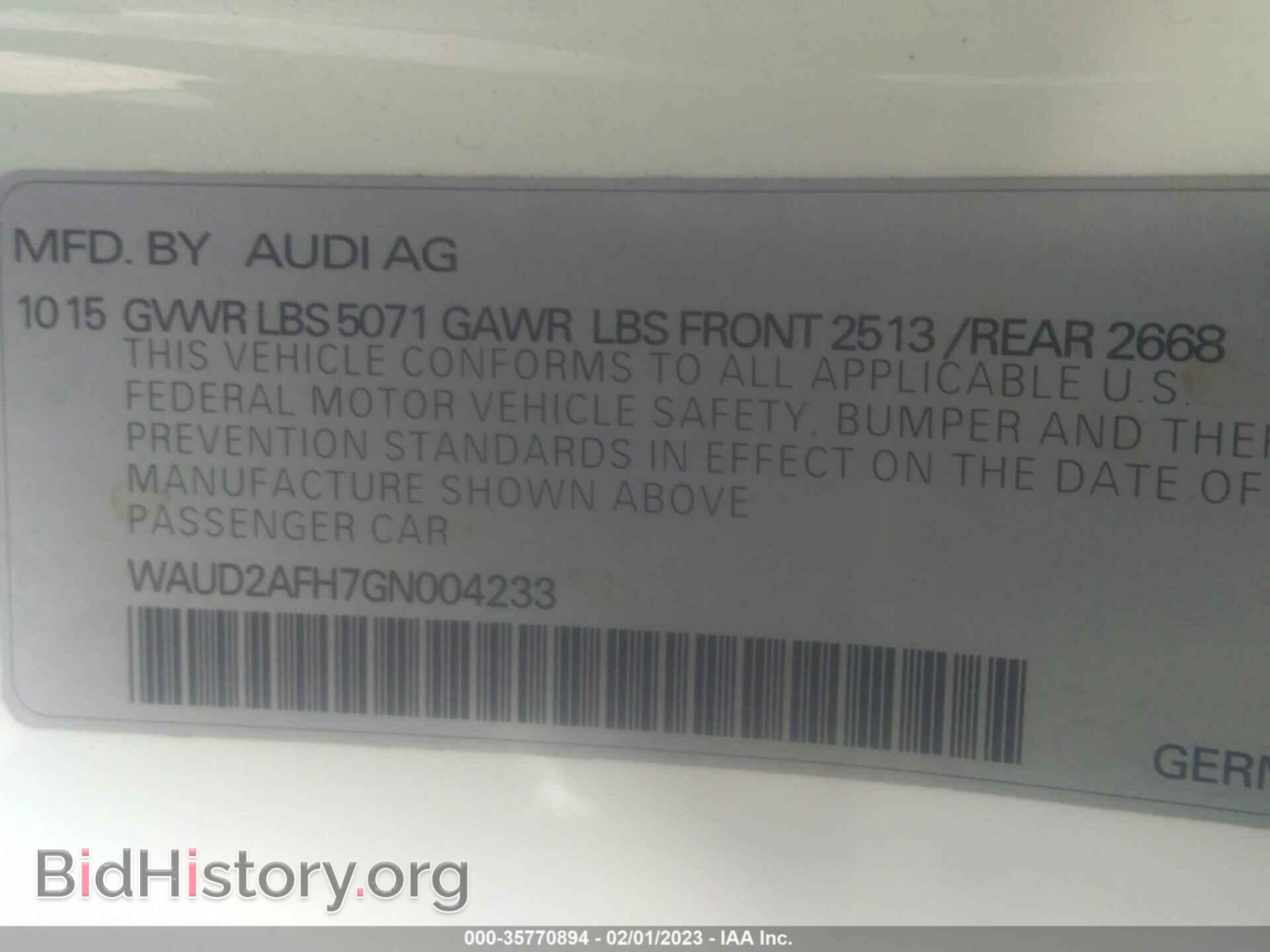 2016 AUDI A5 - VIN: WAUD2AFH7GN004233 - Photo 9