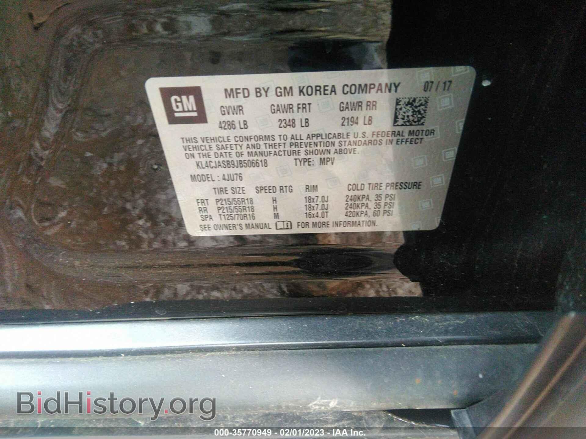 2018 BUICK ENCORE - VIN: KL4CJASB9JB506618 - Photo 9