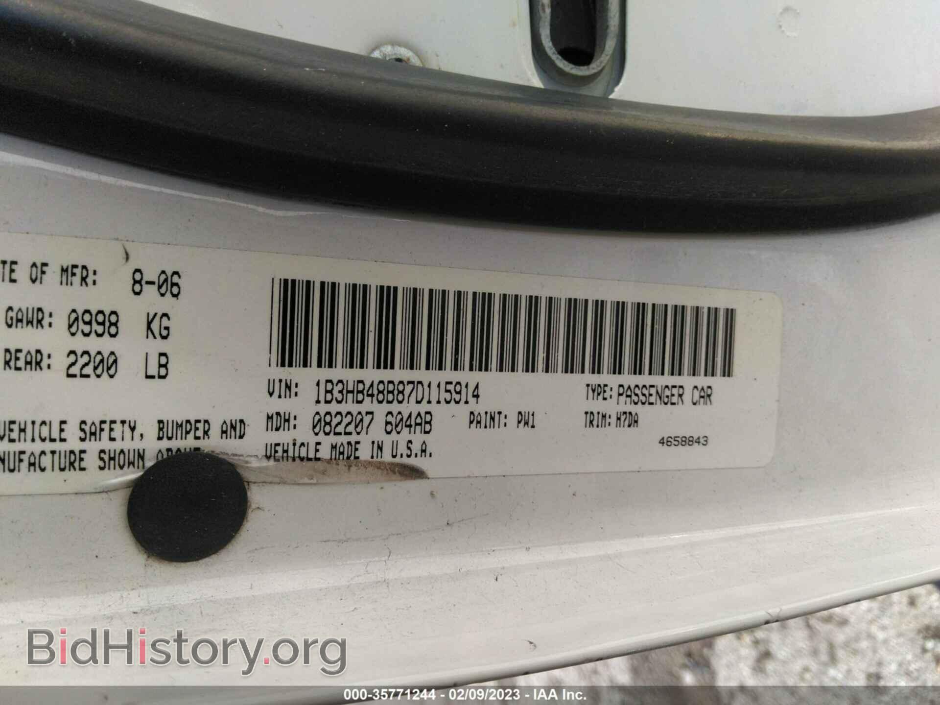 2007 DODGE CALIBER - VIN: 1B3HB48B87D115914 - Photo 9