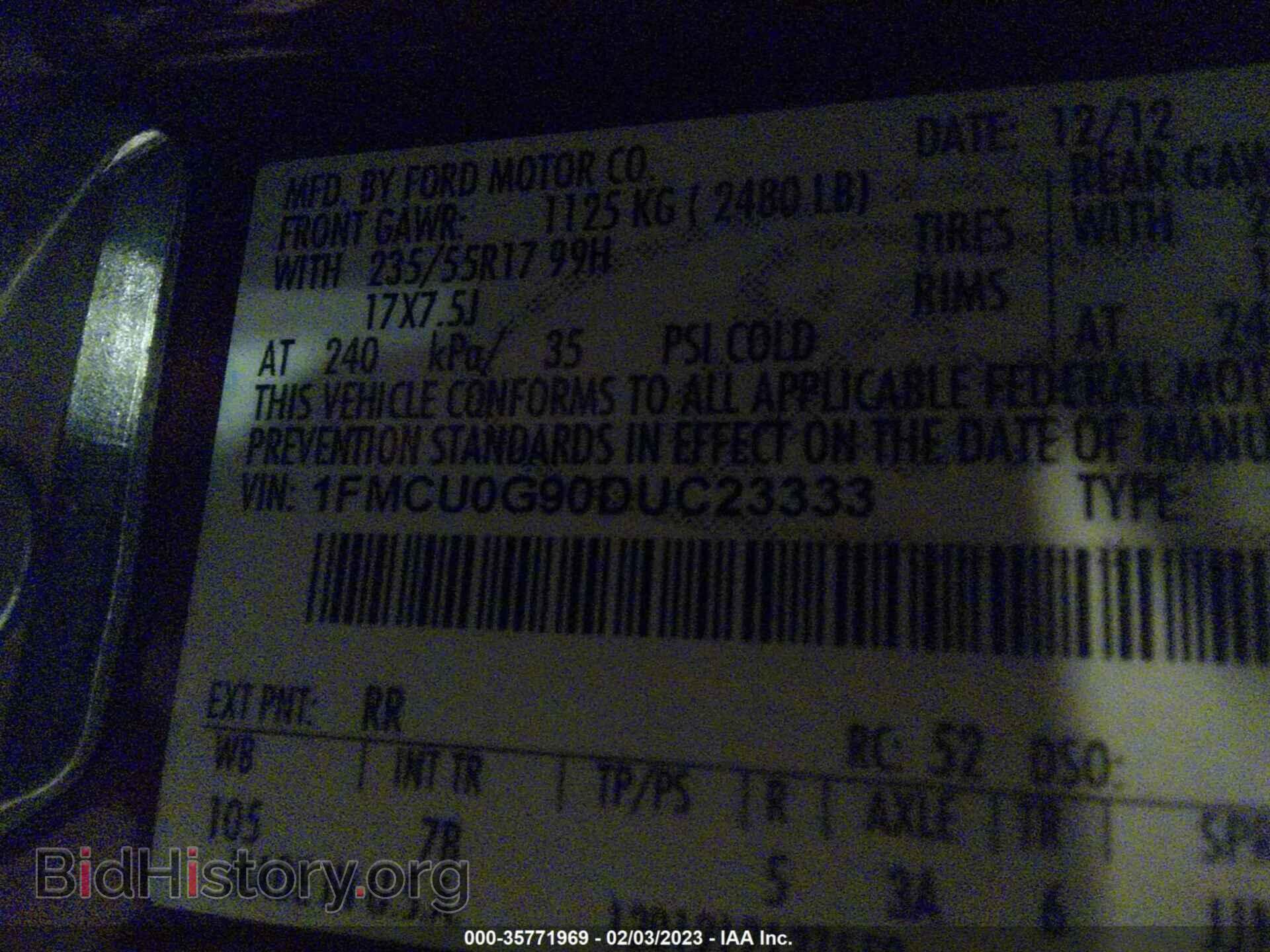 2013 FORD ESCAPE - VIN: 1FMCU0G90DUC23333 - Фото 9