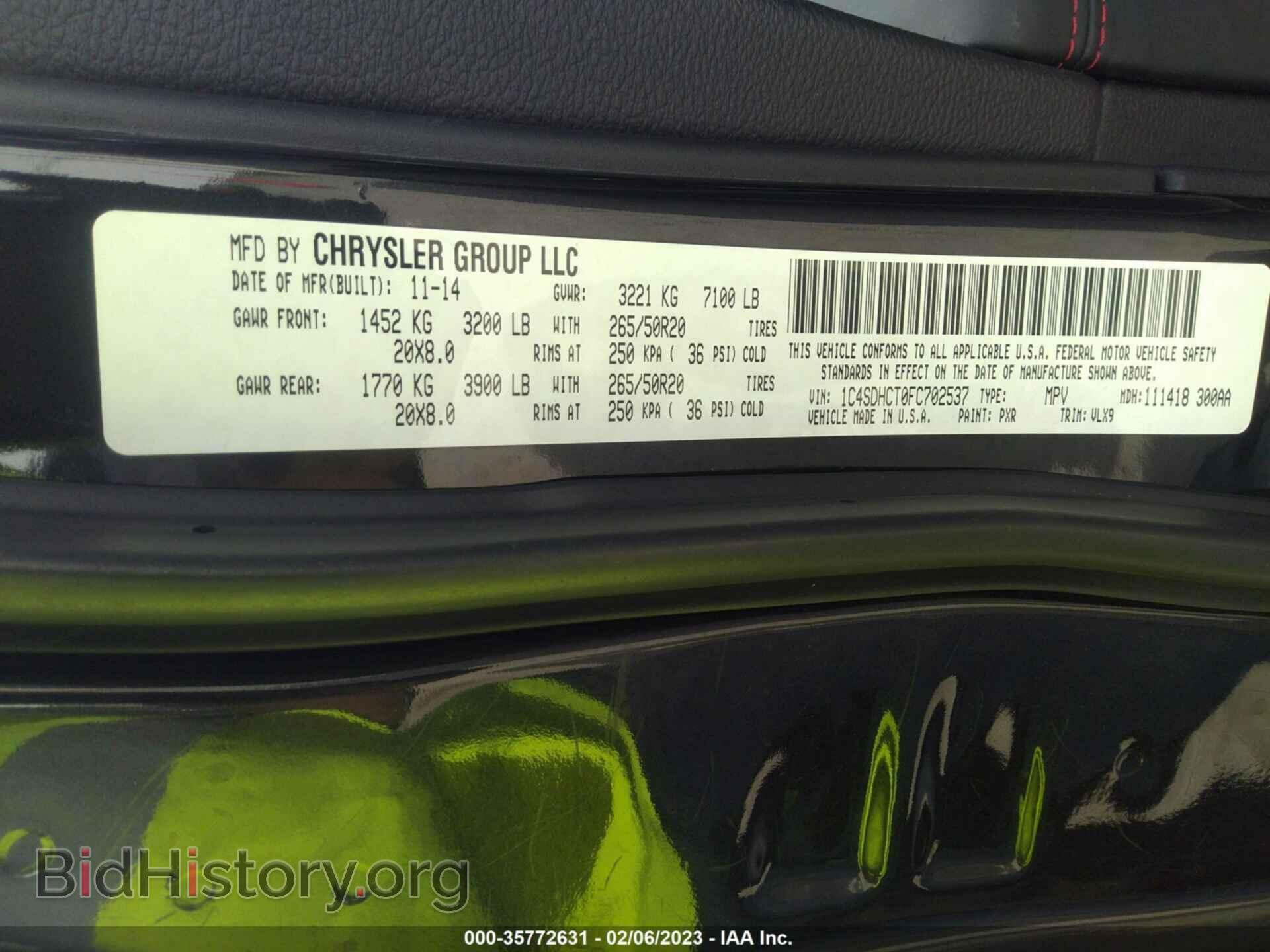 2015 DODGE DURANGO - VIN: 1C4SDHCT0FC702537 - Фото 9