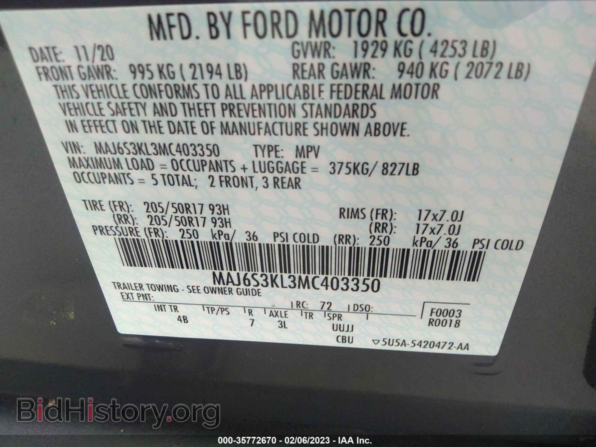 2021 FORD ECOSPORT - VIN: MAJ6S3KL3MC403350 - Photo 9