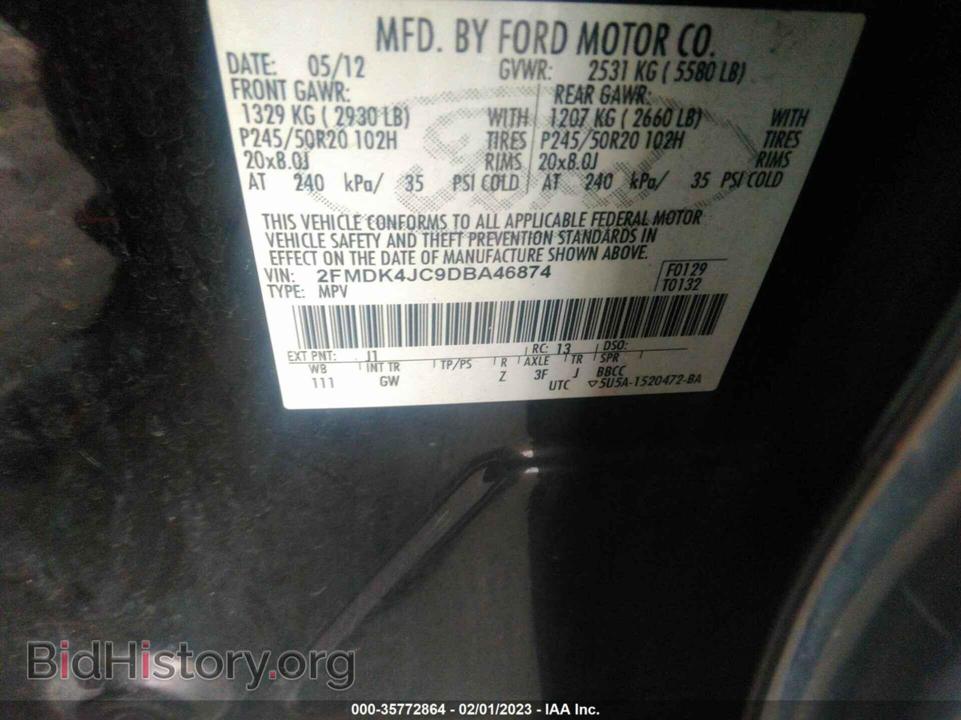 2013 FORD EDGE - VIN: 2FMDK4JC9DBA46874 - Photo 9