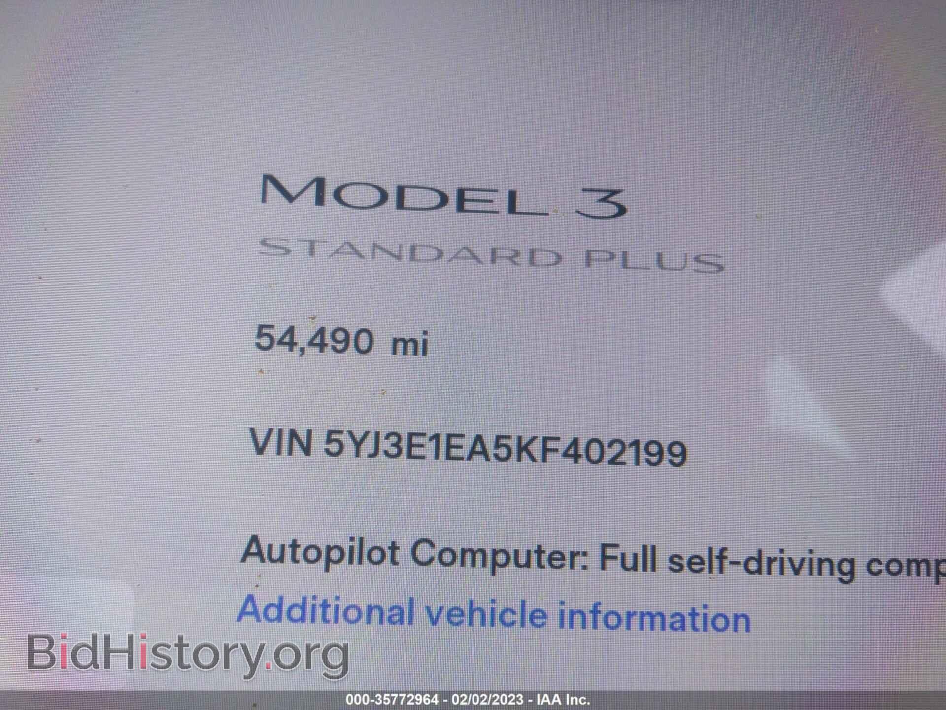 2019 TESLA MODEL 3 - VIN: 5YJ3E1EA5KF402199 - Фото 7
