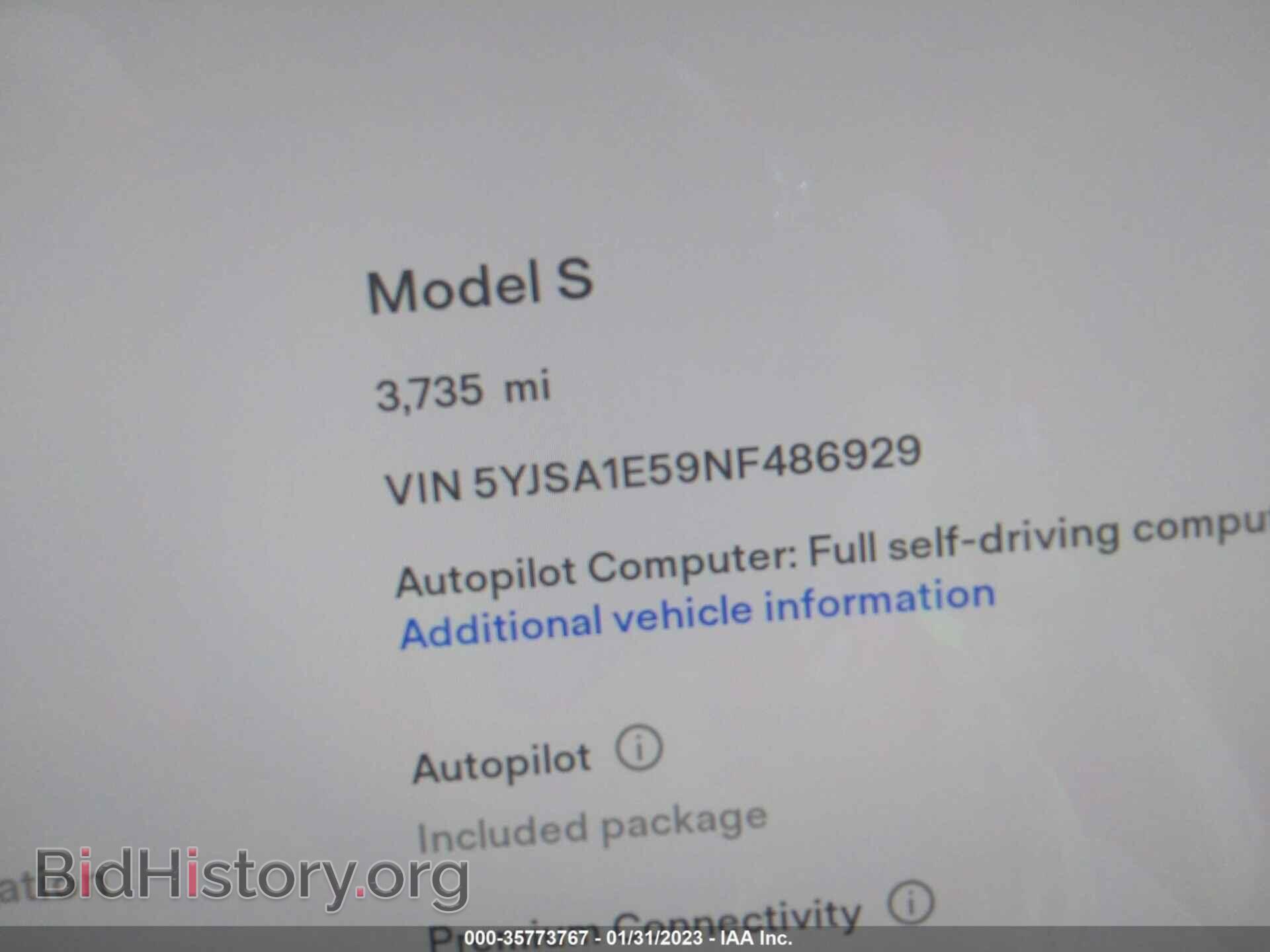 2022 TESLA MODEL S - VIN: 5YJSA1E59NF486929 - Photo 7
